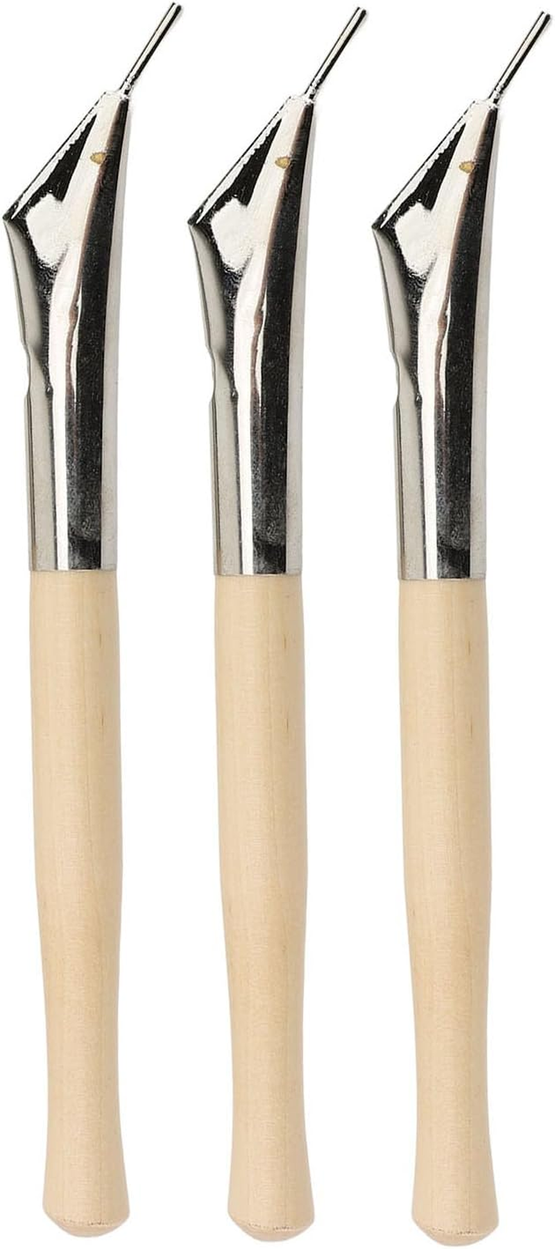 3PCS Batik Printing Pen, Clay Carving Tools Stainless Steel Wooden Handle for Drawing on Fabric Cloth Crafts Pottery, Art Tool with Multiple Functions, Great Art Supplies image number 4