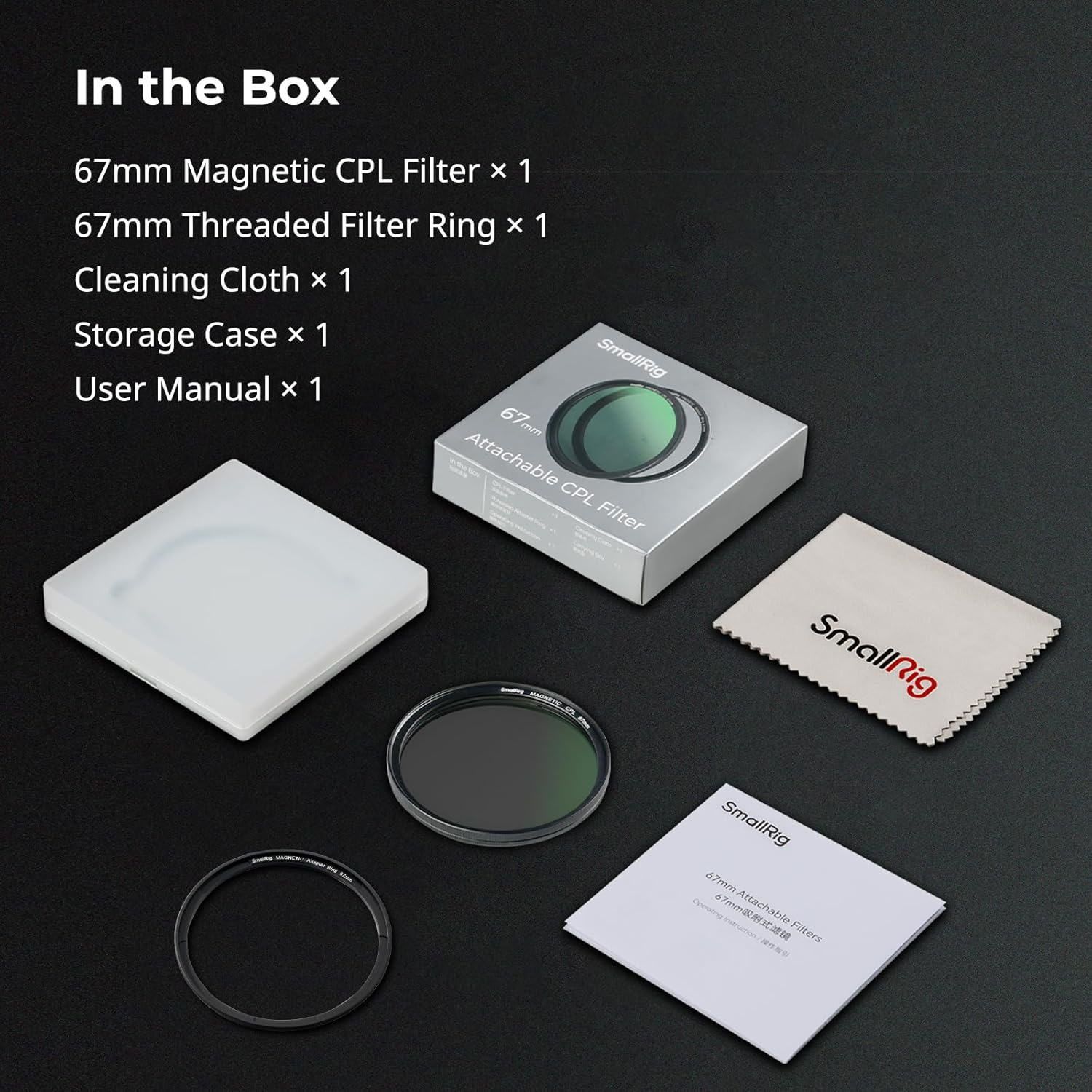 Smallrig 67Mm Magnetic Circular Polarizers Filter + 67Mm Threaded Filter Ring, HD Optical Glass 28 Layer Multi Nano Coated Circular Polarizing Filter Magnetic CPL Waterproof Scratch Resistant - 4582 image number 5