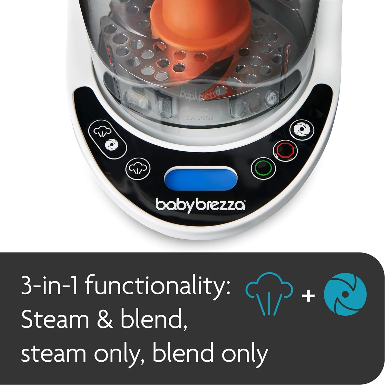 Baby Brezza One Step Baby Food Maker Deluxe &ndash; Cooker and Blender to Steam + Puree in 1 Step &ndash; Auto Shut off - Make Organic Food for Infants and Toddlers - Set of 3 Pouches + 3 Funnels