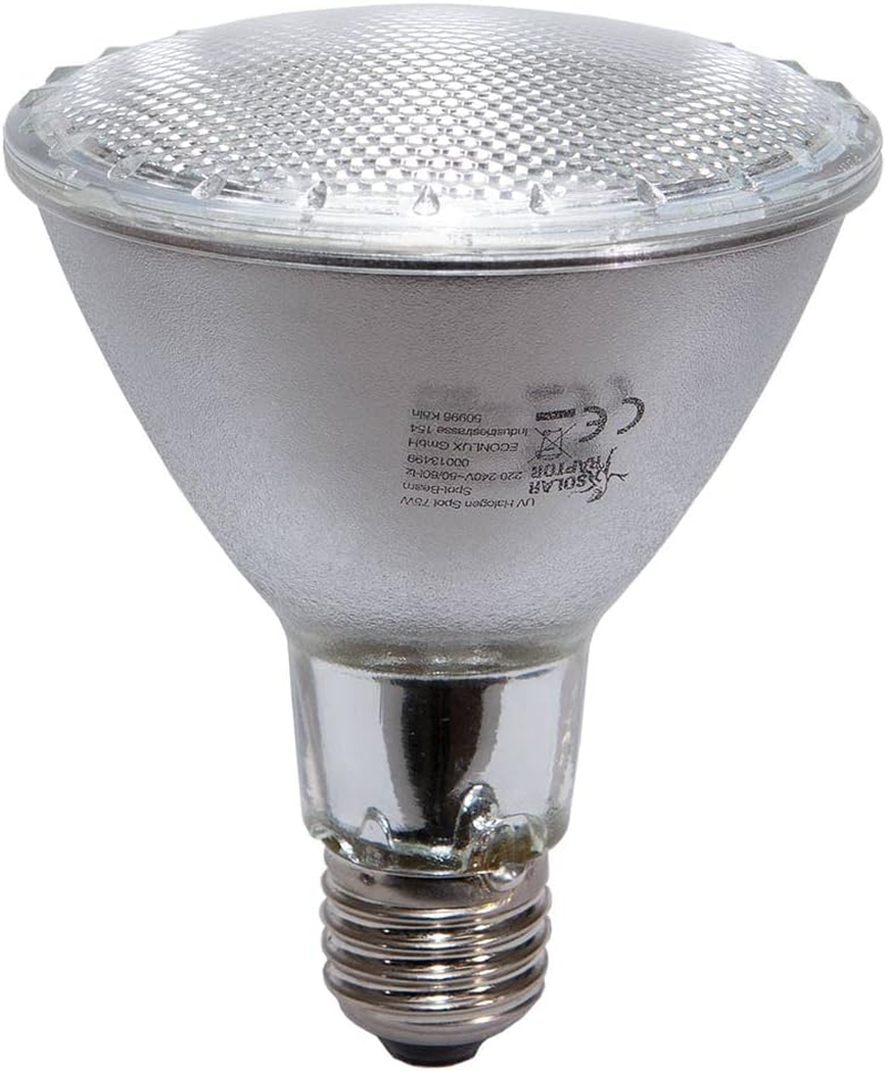 UV Halogen Spot 75 Watt, Reptile Heat Lamp, Terrarium Lamp with Daylight Spectrum image number 6