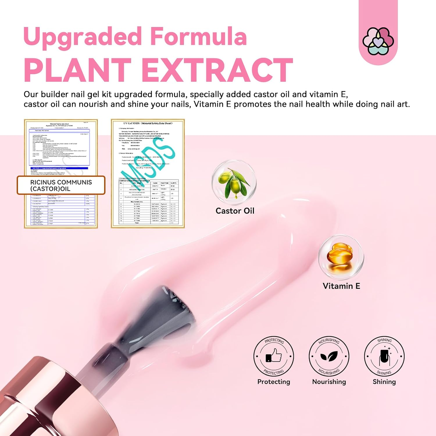 Saviland Builder Nail Gel Set: 12 Colors Castor Oil Gel Builder in a Bottle Vitamin E Hard Gel for Nails Extension Strengthener Gel Kit as Gifts for Women Home DIY Salon Nail Care Repair image number 3