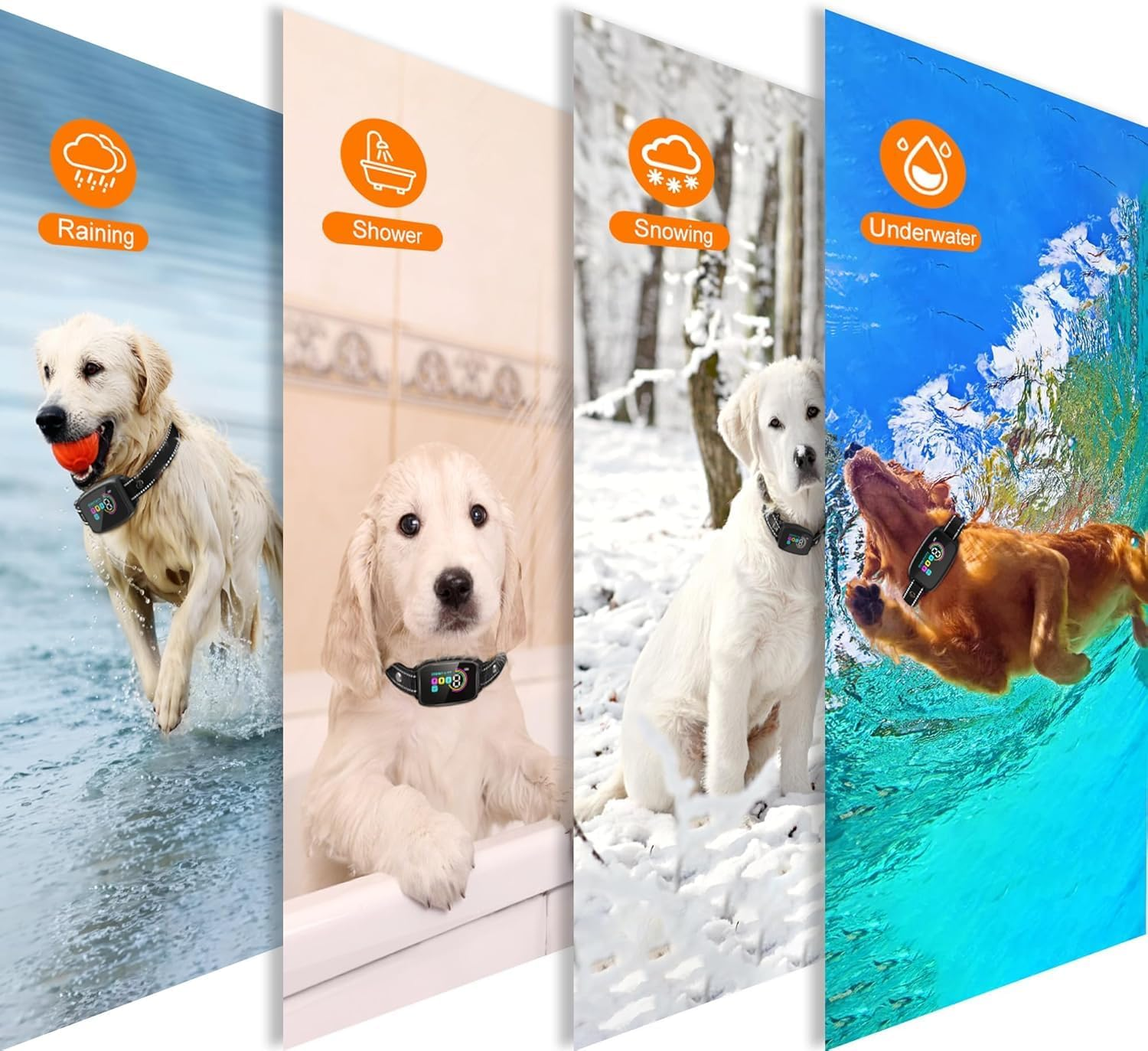 Dog Bark Collar, Smart Bark Collar for Small Medium Large Dogs, Automatic No Shock anti Barking Training Collar, Rechargeable No Bark Collar with 8 Adjustable Sensitivity & Beep Vibration Modes image number 4