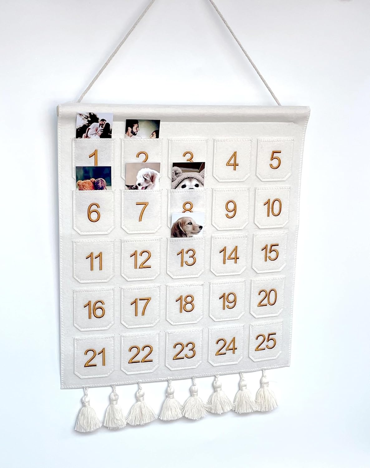 Christmas Countdown Advent Calendar with Pockets,Christmas Picture Countdown Board,Photo Advent Calendar- Advent Calendars for Kids Chocolate & Candy image number 6