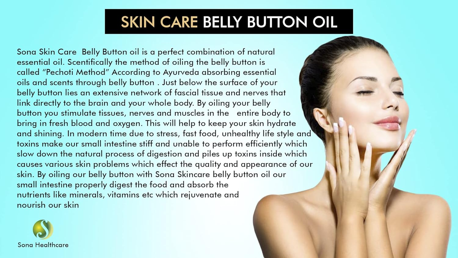 Sona Healthcare Belly Button Oil for Sensational & Glowing Skin for Unisex 15Ml image number 4