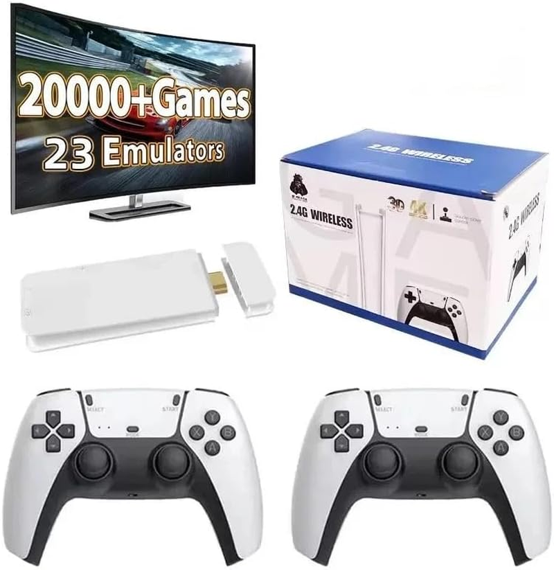 Mini Retro Handheld Video Game Console Stick,2.4G Double Wireless Controlle,Classic Video Games with 4K HDMI, Built-In 23 Emulators,Plug & Play,For Birthday Christmas Halloween Gifts image number 4