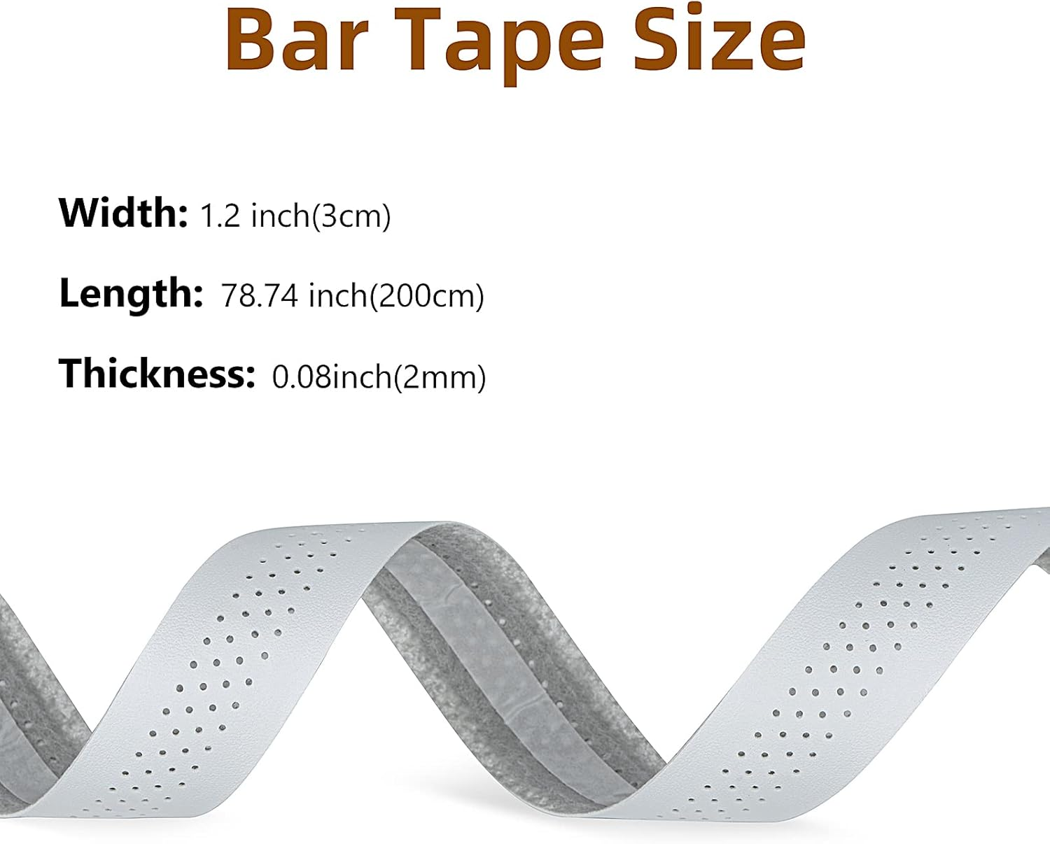 Dosarzo Handlebar Tape, Comfortable Grip Bar Tape for Road Bike, Stable Adhesion Bike Handlebar Tape with White Color - 2 Rolls(Expansion End Plugs) image number 3