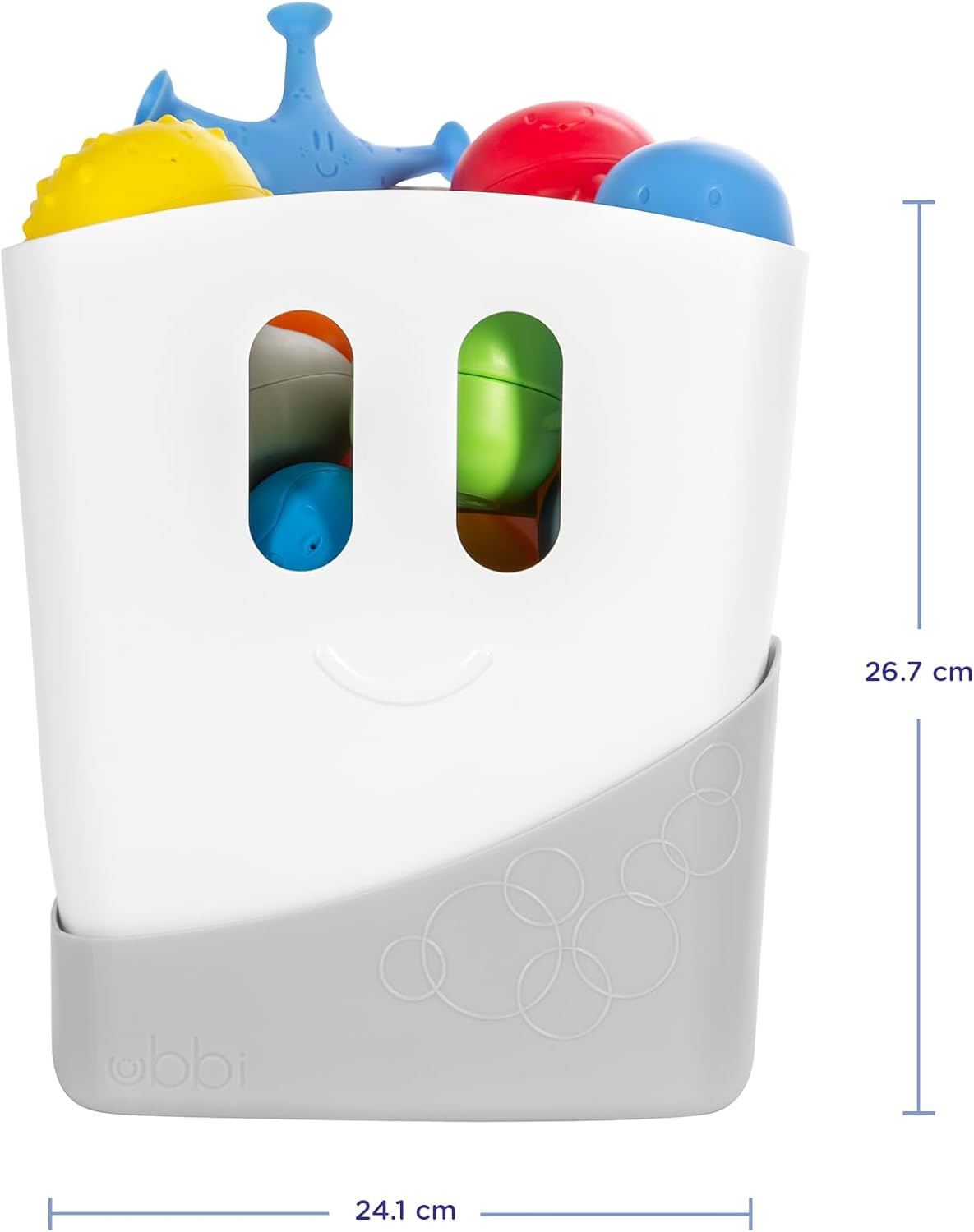 Ubbi Baby Bath Time Essential Gift Set, Includes Drying Bin and 11 Bath Toys, Dishwasher Safe, White image number 6