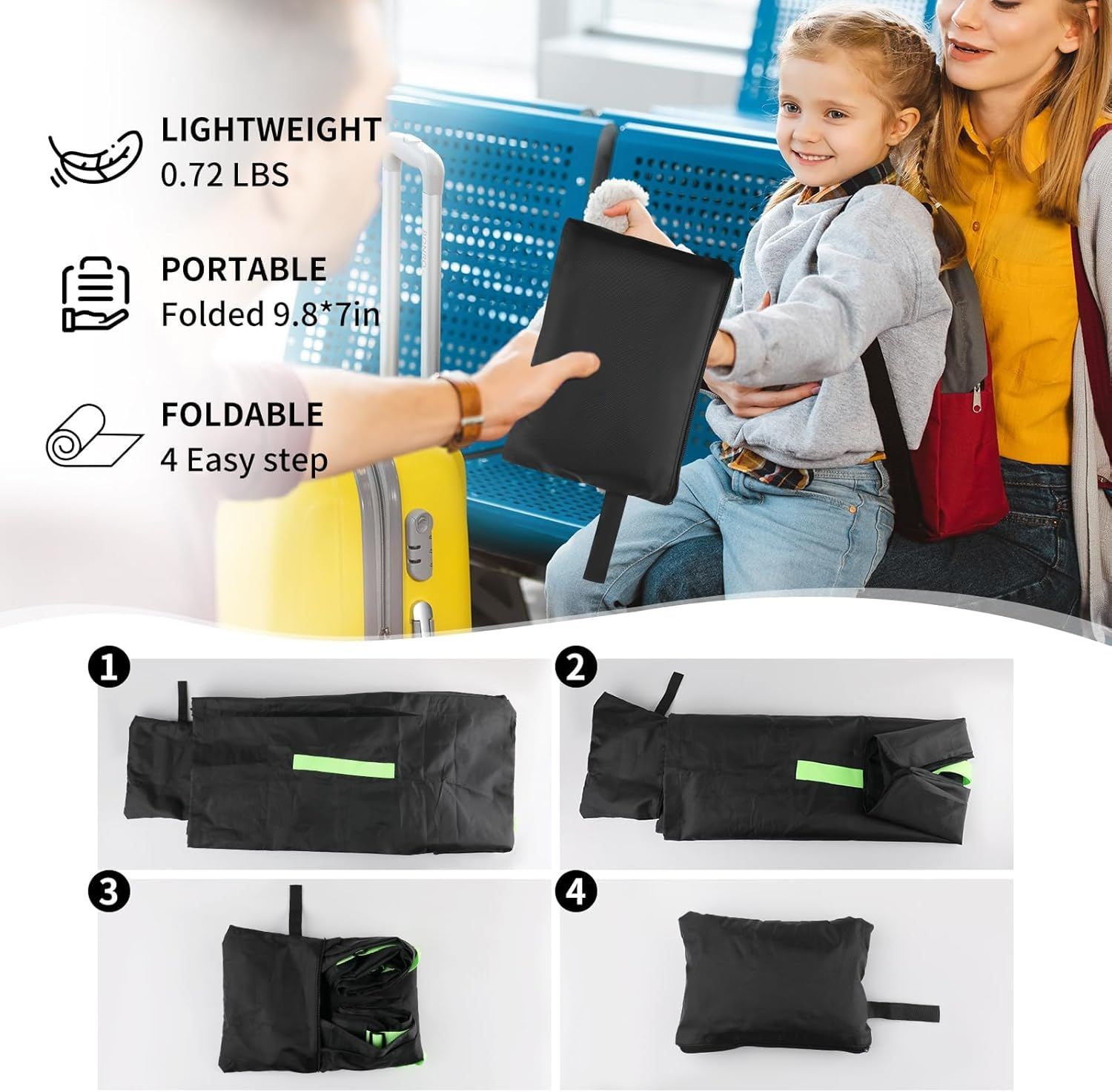 Car Seat Travel Bag for Airplane, Waterproof Durable Padded Cover with 2 Luggage Tags, Universal Fit, Gate Check Bag for Airplane, Fits Convertible Car Seats or Double Strollers image number 2