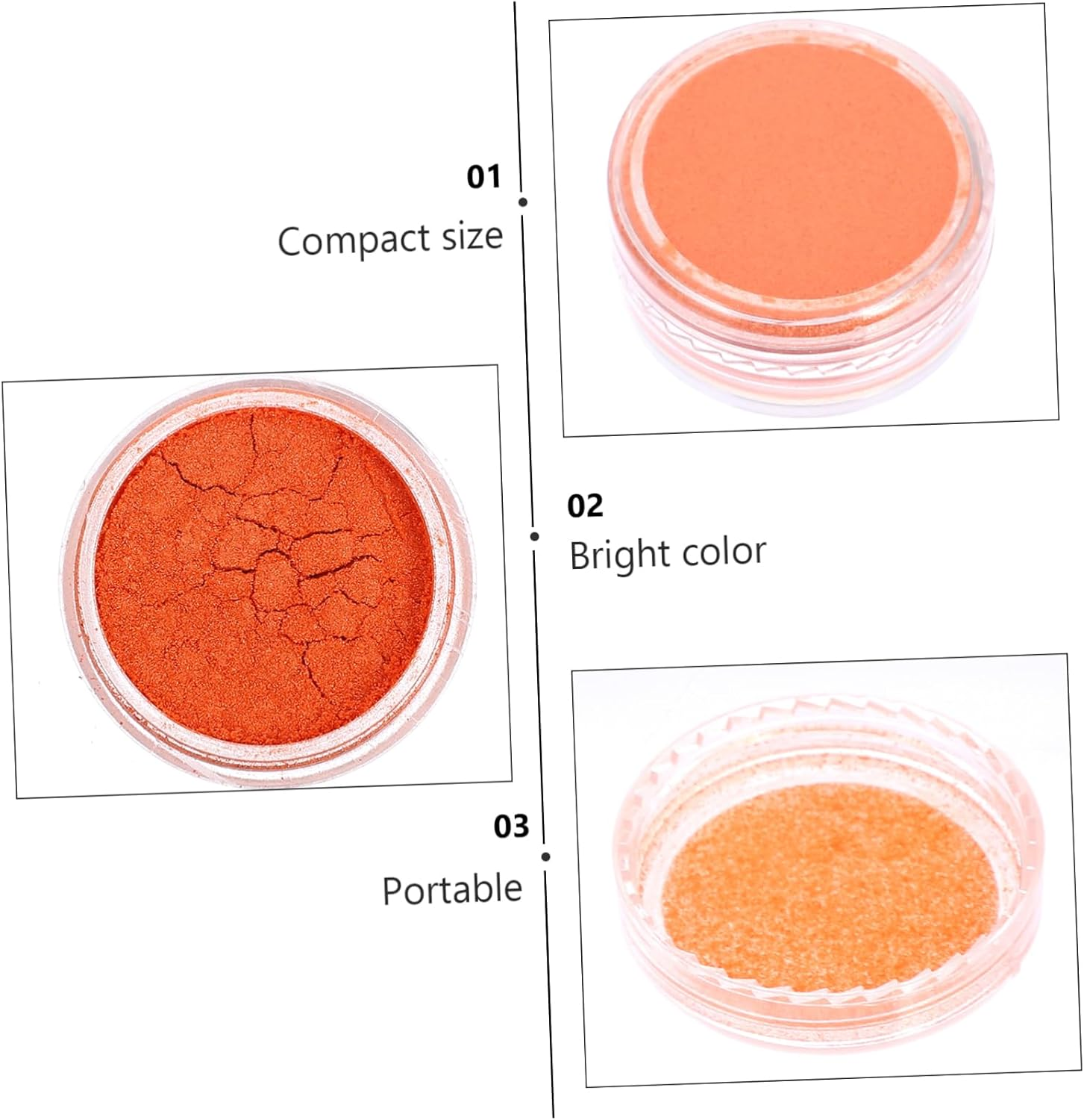 HEALSOPTHY 16Pcs Fine Craft Glitter Powder Pigment Colors Face Glitter Nail Art Powder Chunky Black image number 5