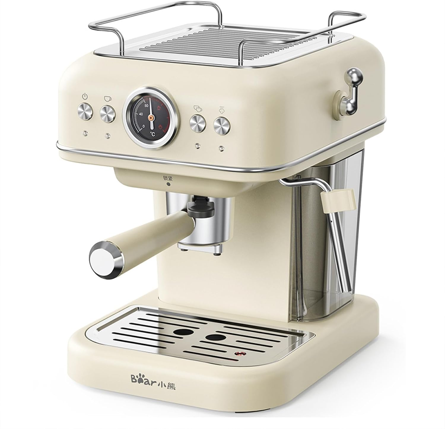 Bear Coffee Machine, 20Bar Italian Pump Barista Espresso, Latte & Cappuccino Coffee Maker, 1.2L Water Tank, Manual Adjustable Milk Frother, 2 Espresso at Once, Compact image number 1