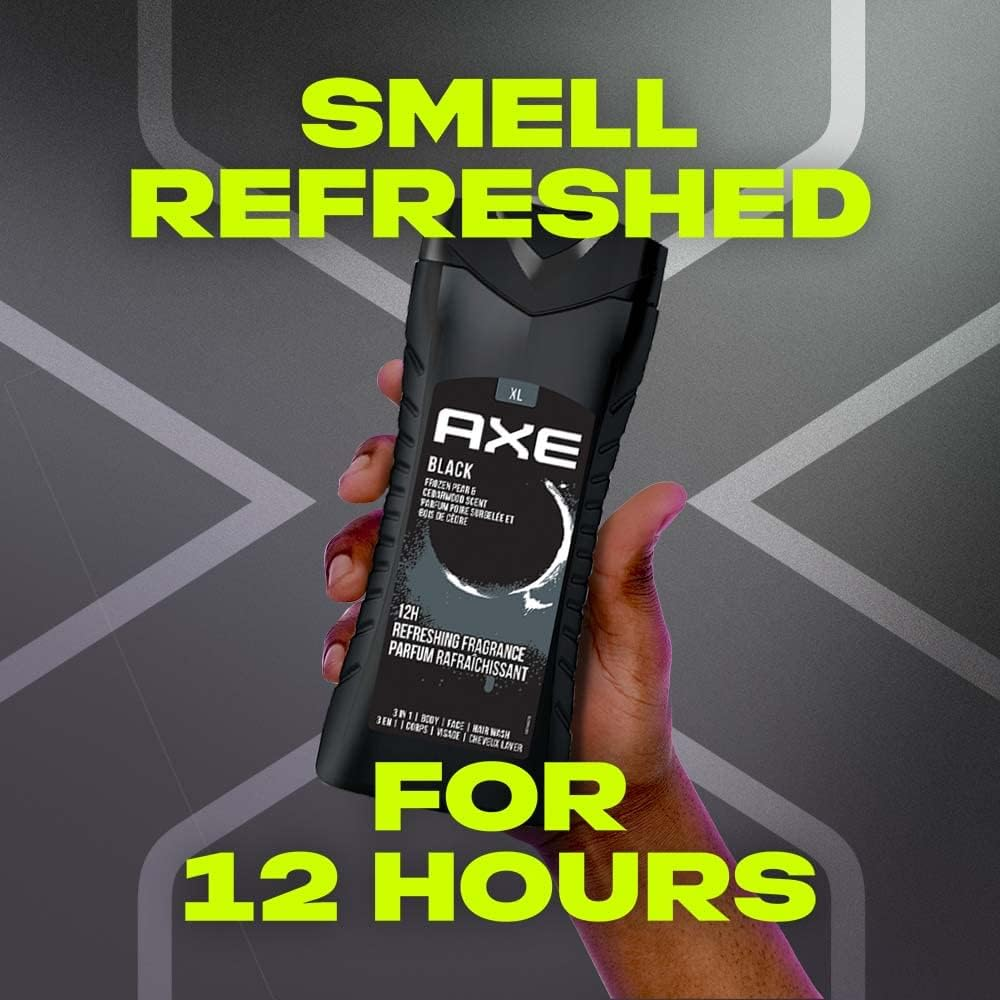 Axe 3-In-1 Body, Face and Hair Wash 400 Ml, Black