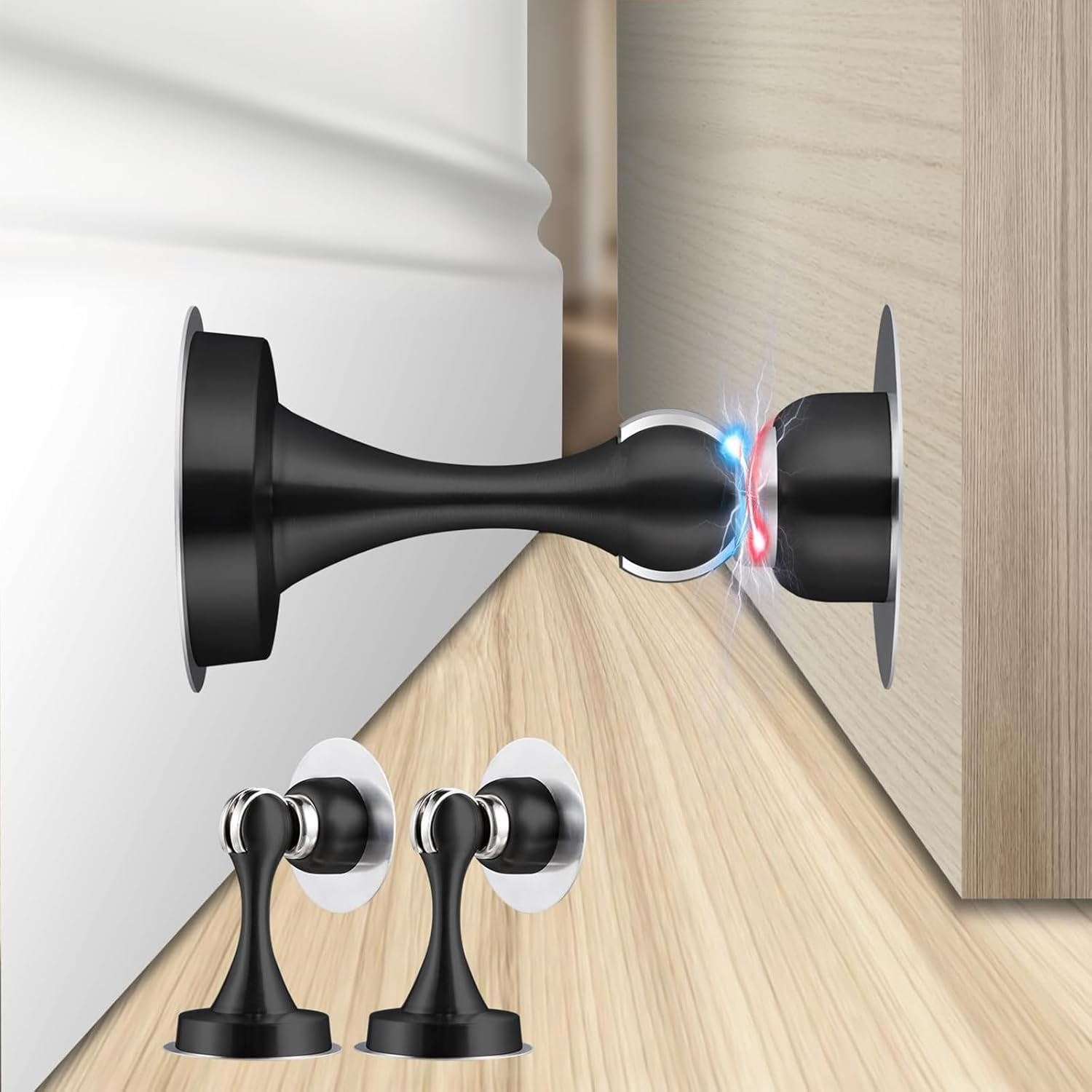 Door Stoppers,Heavy Duty Stainless Steel Holders for Bottom/Top,Wall/Floor Mount,No Drilling Door Stop with 3D Adhesive Tapes,2 Pcs image number 5