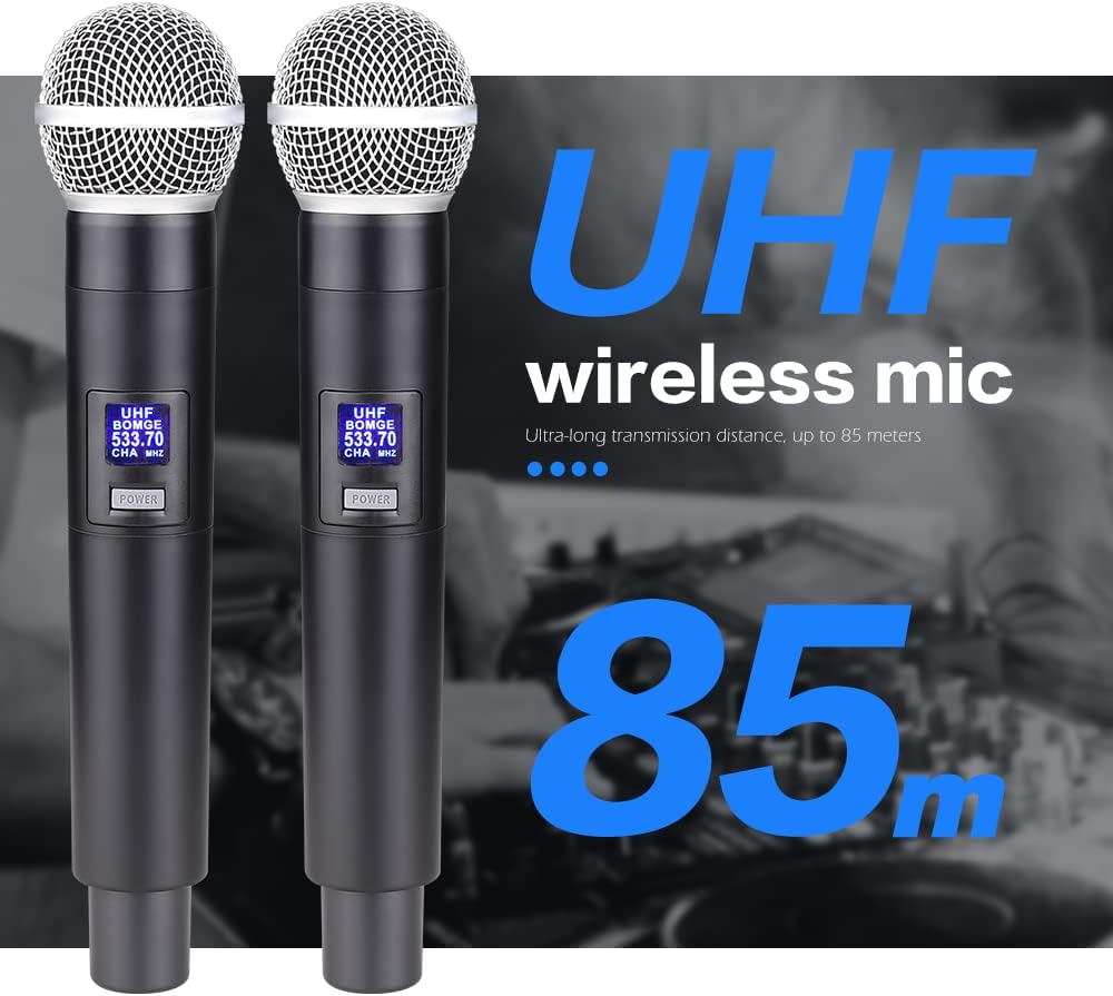 BOMGE 6 Channel Audio DJ Console Mixer with Dua UHF Wireless Microphone,Usb, Bluetooth, 48V Phantom,16 Echo/Delay for Home Studio Recording DJ Network Live Karaoke PC Guitar image number 3