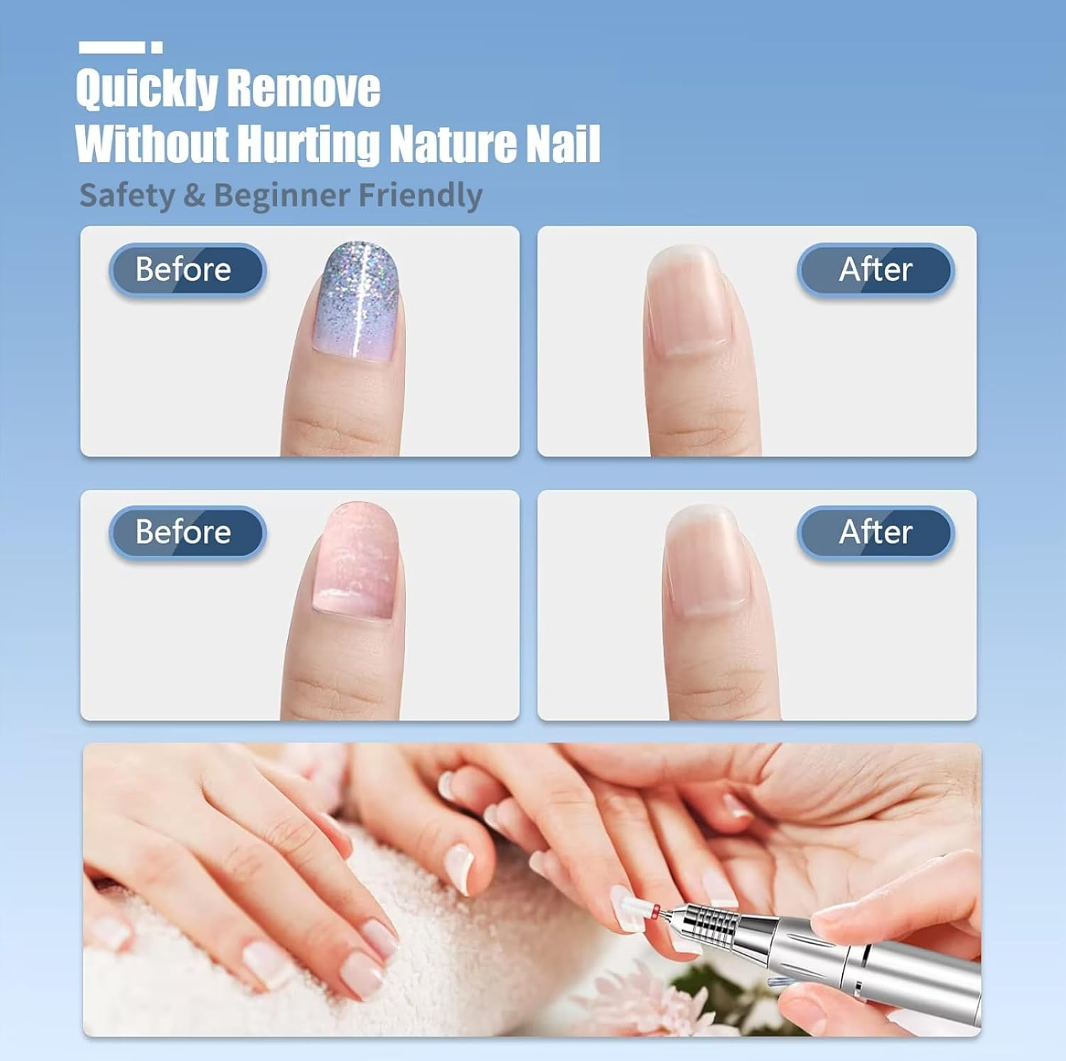 13PC Nail Drill Bits Set, 3Pcs Tungsten Carbide Drill Bits+ 3Pcs Ceramic Efile Nail Drill Bits+ 6Pcs Diamond Drill Bits+ 1Pcs Brush, 0.2Cm Drill Bits for Nails for Manicure Pedicure Home Salon - Gold image number 2