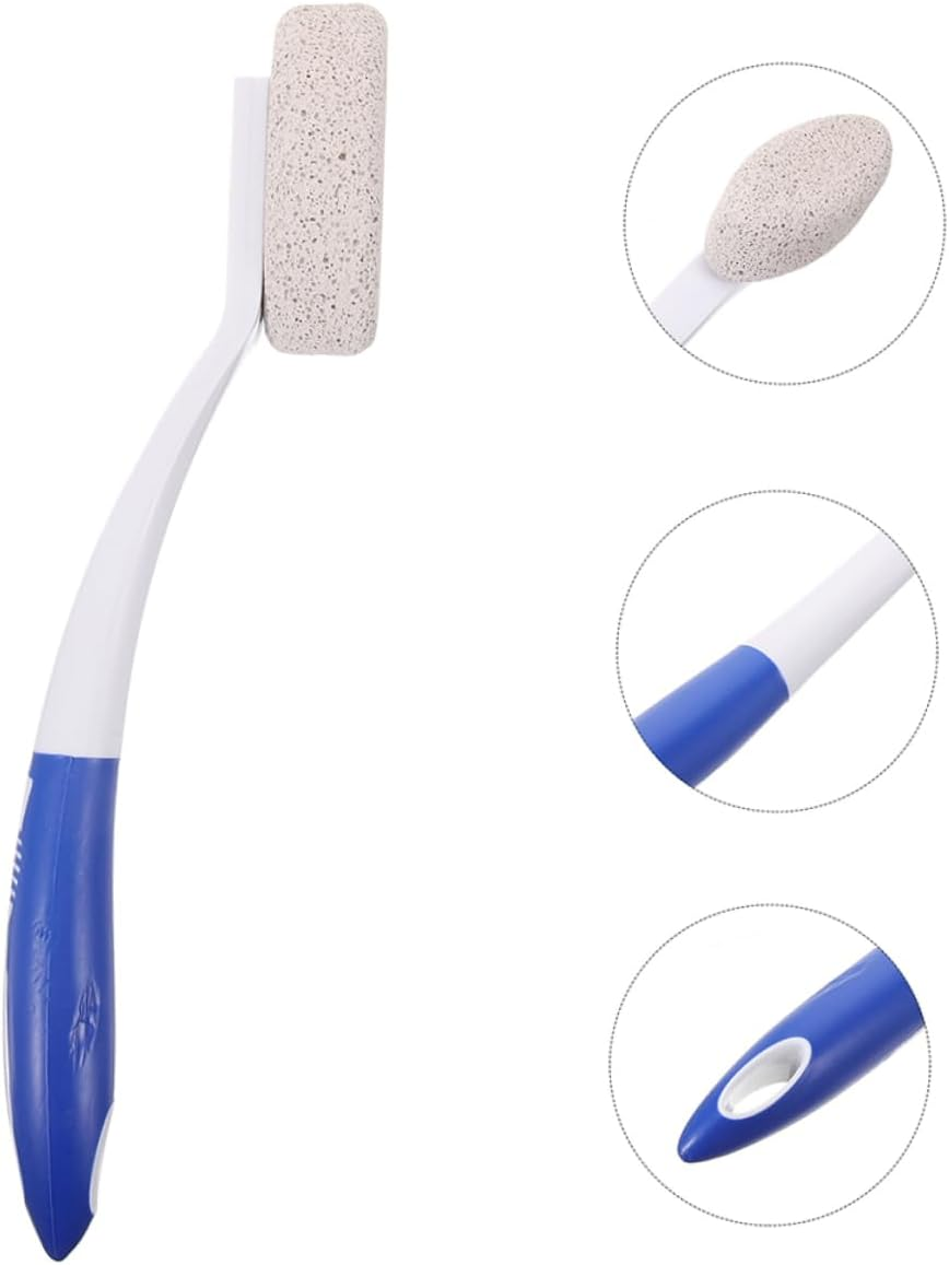 2Pcs Foot Pumice Stone Foot Scrubber Dead Skin Removal Tool Long Handle for Shower and Home image number 1