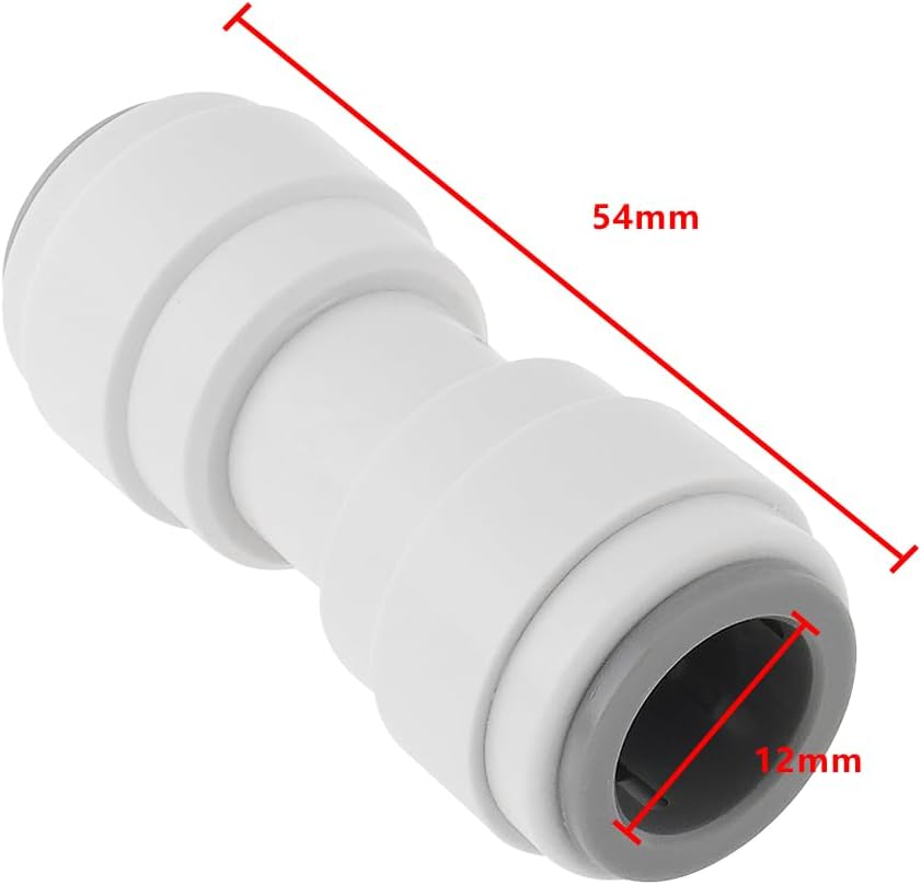 SG Store 4Pcs 12Mm Straight Push Fit Pipe Water Connector Straight Coupling 12Mm Peplace Part PM0412E WS1204 for Water Pipe Connection White image number 2