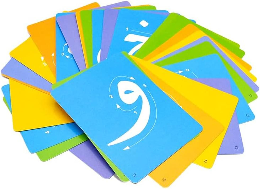 Erasable Arabic Alphabet Flashcards, Write and Wipe Laminated Alf Baa Taa Letter Tracing Practice Cards for Kindergarten (28 Flashcards with Marker). (Arabic Flashcards) image number 5
