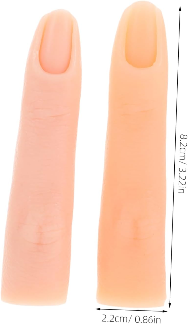 2Pcs Flexible Silicone Nail Training Fingers Realistic Practice Hand for Manicure Training Durable Sturdy for Home and Salon Use Includes Deep Tones image number 5