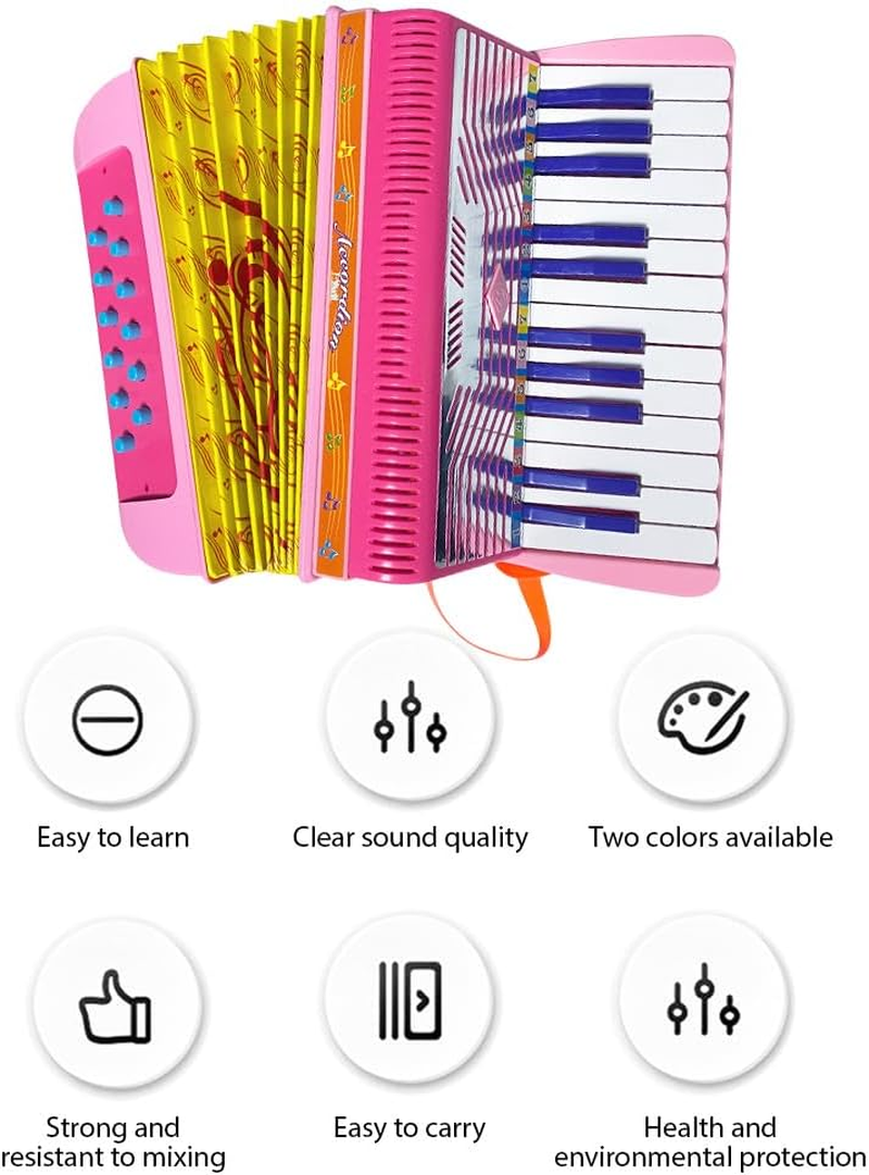 Mini 24-Key 12-Bass Accordion ABS Material with Buckle Musical Instrument for Beginners Lightweight Button Accordion Hand-Eye Coordination Stage Performance image number 3