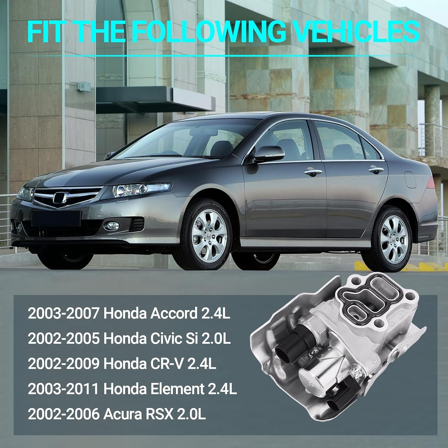 15810-RAA-A03 VTEC Solenoid Spool Valve with Oil Pressure Switch & Gasket - Fit for 2002-2011 Honda Acura - 2.4L Accord, CR-V, Element, 2.0L Civic,Rsx - Replace 15810-PNE-G01, 15810-PPA-A01, 917-224 image number 3