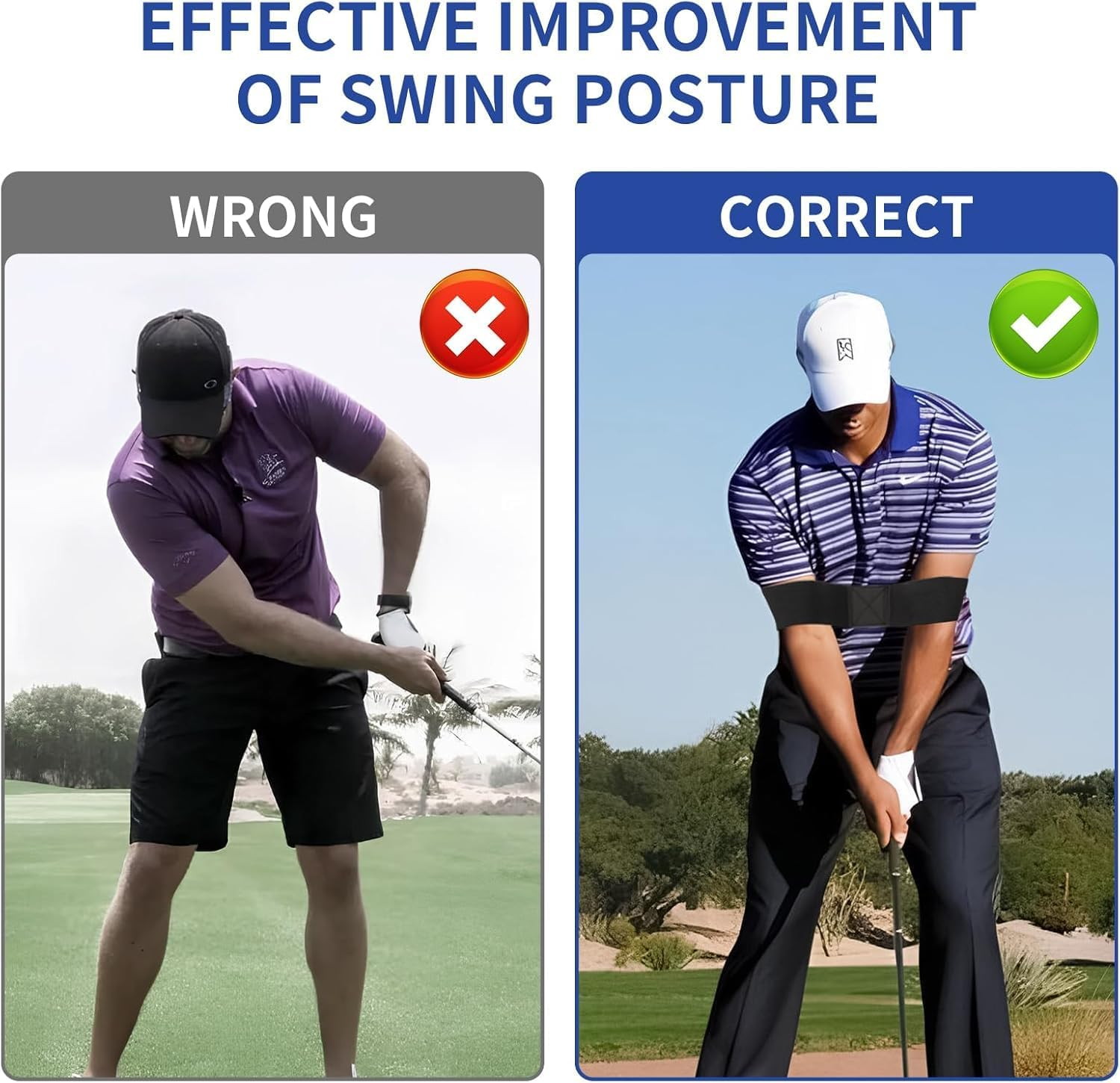 Pro Golf Swing Arm Band Training Aid for Golf Beginners Golf Swing Training Aid Swing Correcting Arm Band image number 5