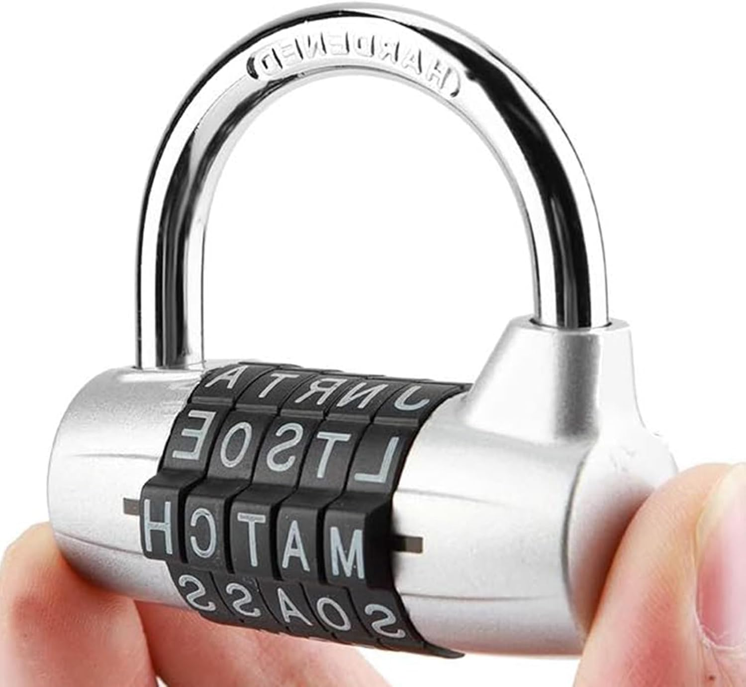 Combination Lock, 5 Letter Combination Padlock, Luggage Lock, Travel Lock, Safety Padlock Keyless Resettable Metal Lock for School Gym Locker, Sports Locker, Fence, Toolbox, Case, Hasp Storage image number 3