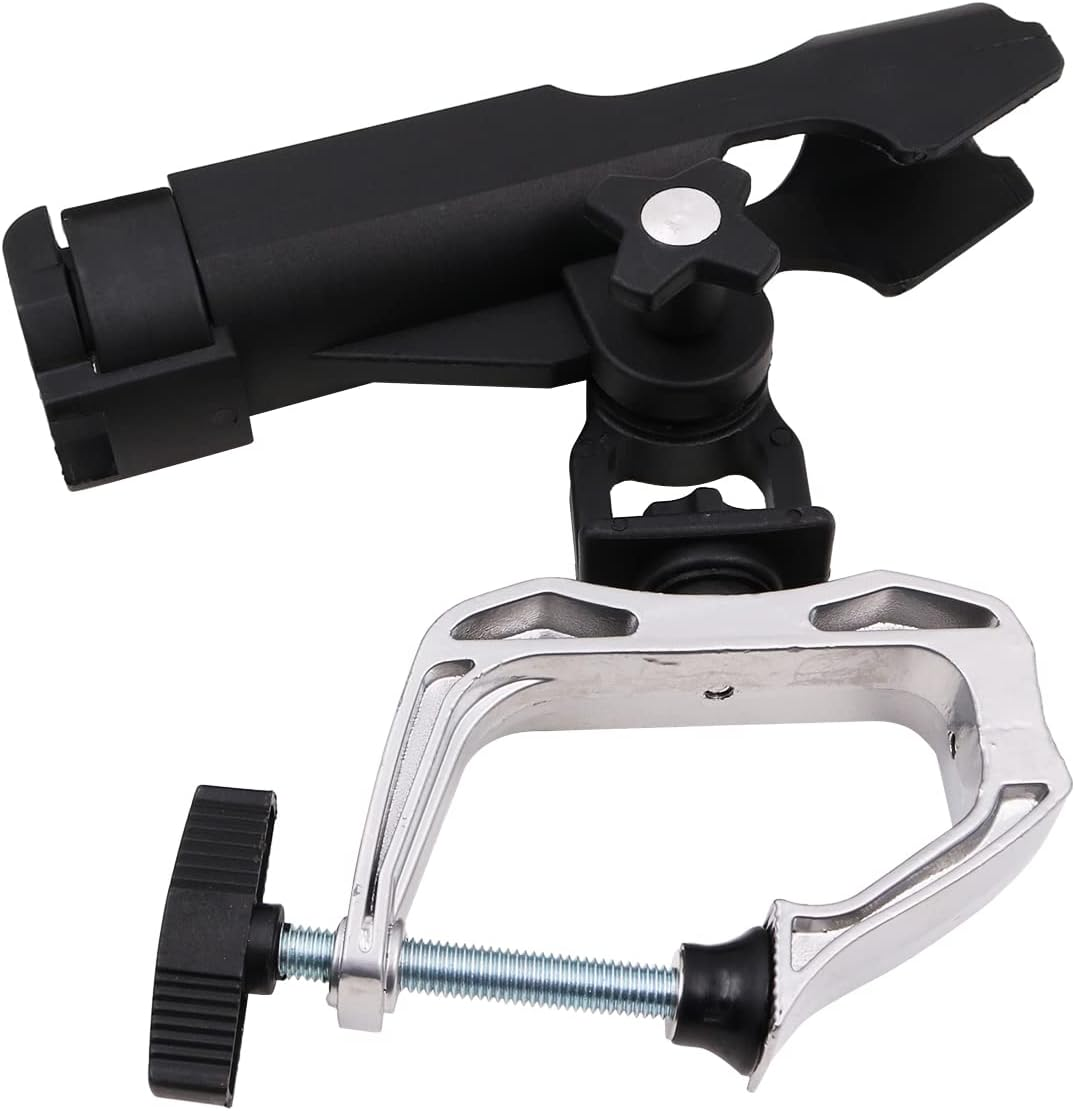 ZONADA Fishing Rod Holder Clamp 360 Degree Adjustable Rotation for Boat Kayak Canoe Fishing Boat Accessories for Attaching to Boat Rails Seaside Handles Adjustable Fishing Rod Rack image number 4