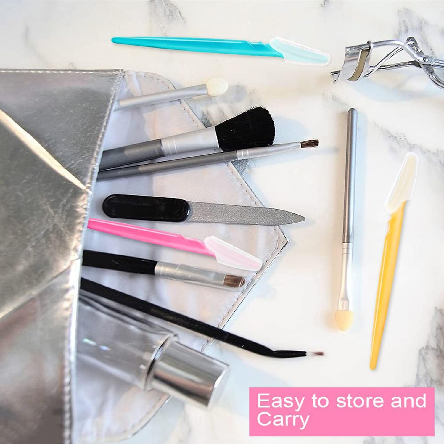 15Pcs Eyebrow Razor, Face Razors for Women and Men, Facial and Eyebrow Hair Trimmer and Shaver with Precision Cover, Safe and Easy to Use image number 3