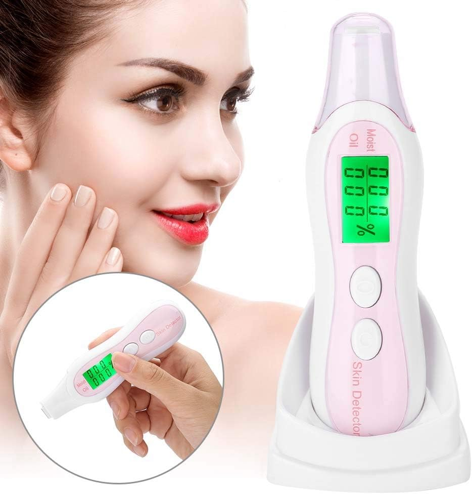 Skin Tester,Skin Sensor Digital LCD Backlight Display Moisture Tester Skin Care Facial Humidity Moisture Oil Content Detection Pen(白色) image number 2