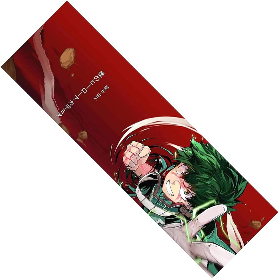 MANDU My Hero Academia Grip Tape 33X9``，Midoriya Izuku Skateboard Stickers