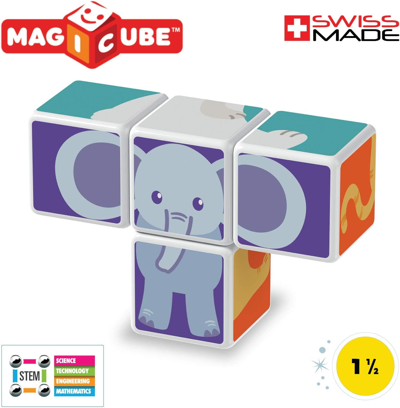 Geomag 132 Magicube Animals Friends - Magnetic Construction Cubes 21 Cm*17 Cm* 7 Cm image number 2