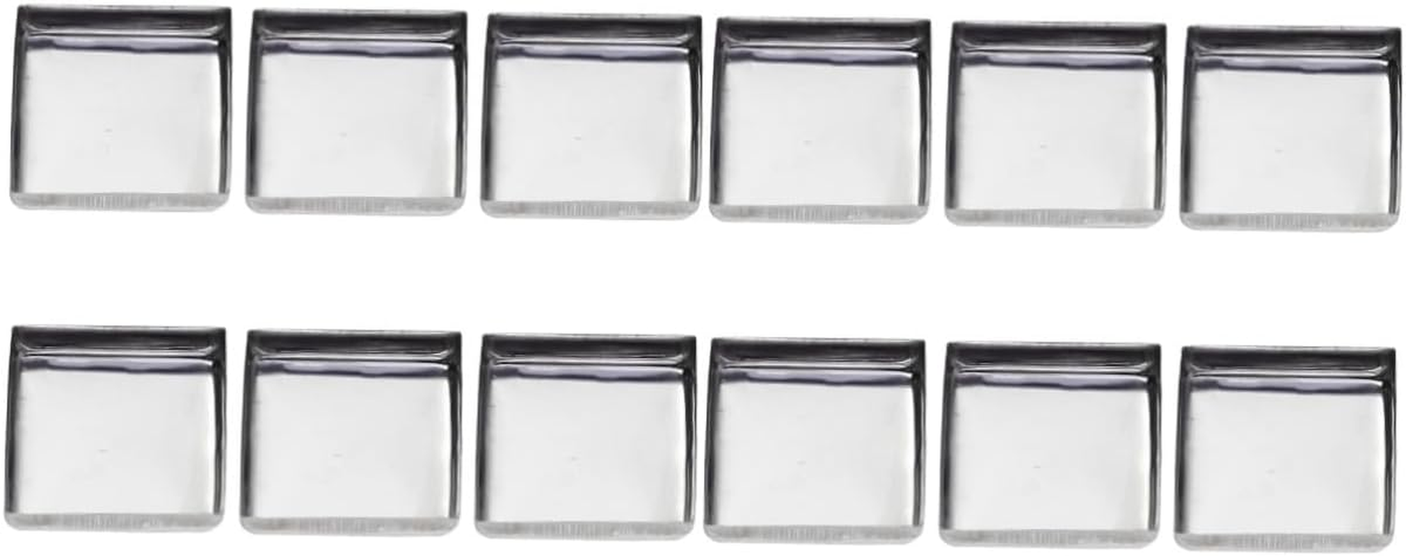 Minkissy 60Pcs Square Empty Metal Pans for DIY Eyeshadow Blusher Pressed Powder Makeup Plates for Crafting Cosmetics for Women Girls
