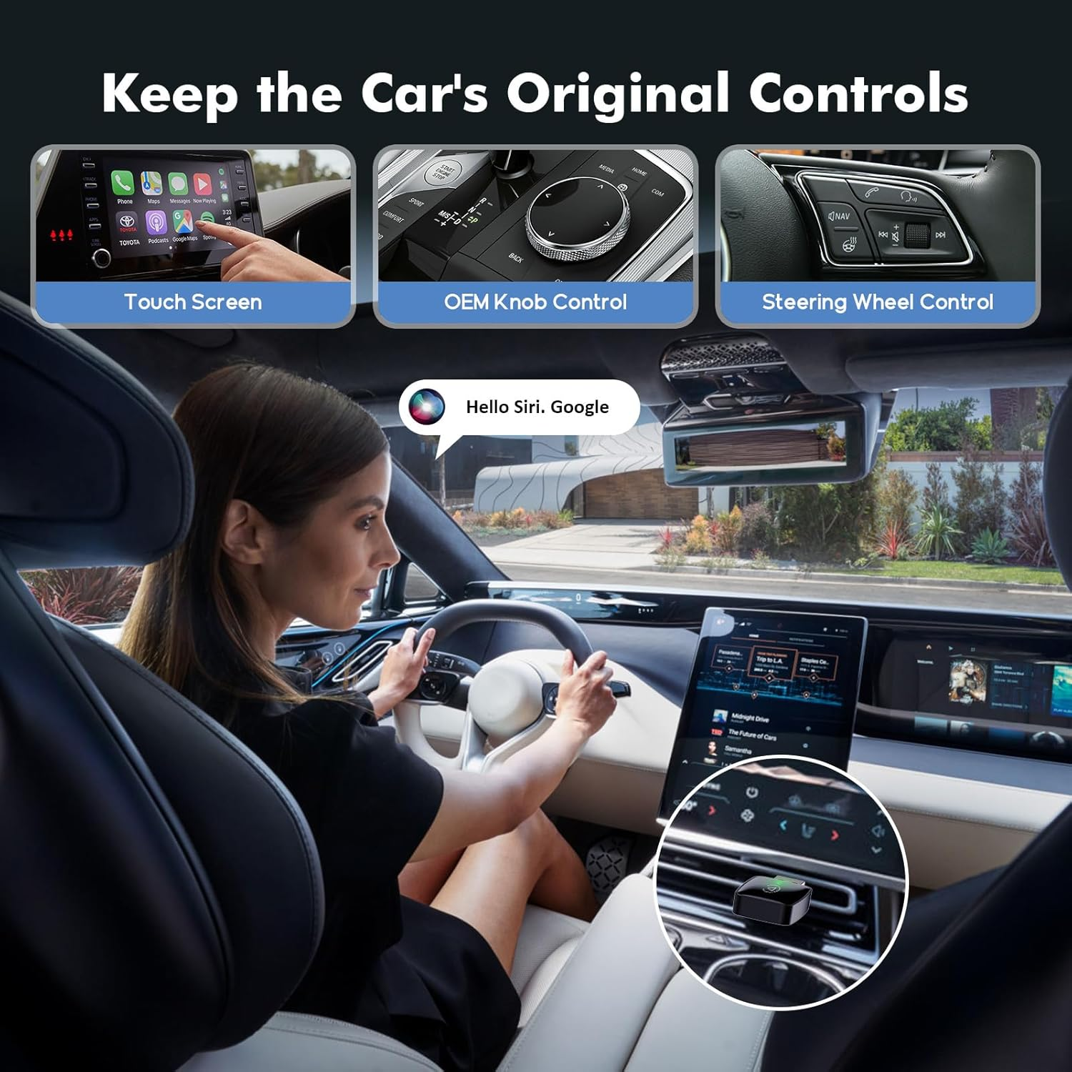 Wireless Carplay Adapter Small Car Play Dongle, USB Converts Wired to Wireless Carplay Adapter, Stable Control & No Delay, Mini Size for Apple Iphone Ios 11+/Android 10+, for OEM Wired Car Model 2017+ image number 1