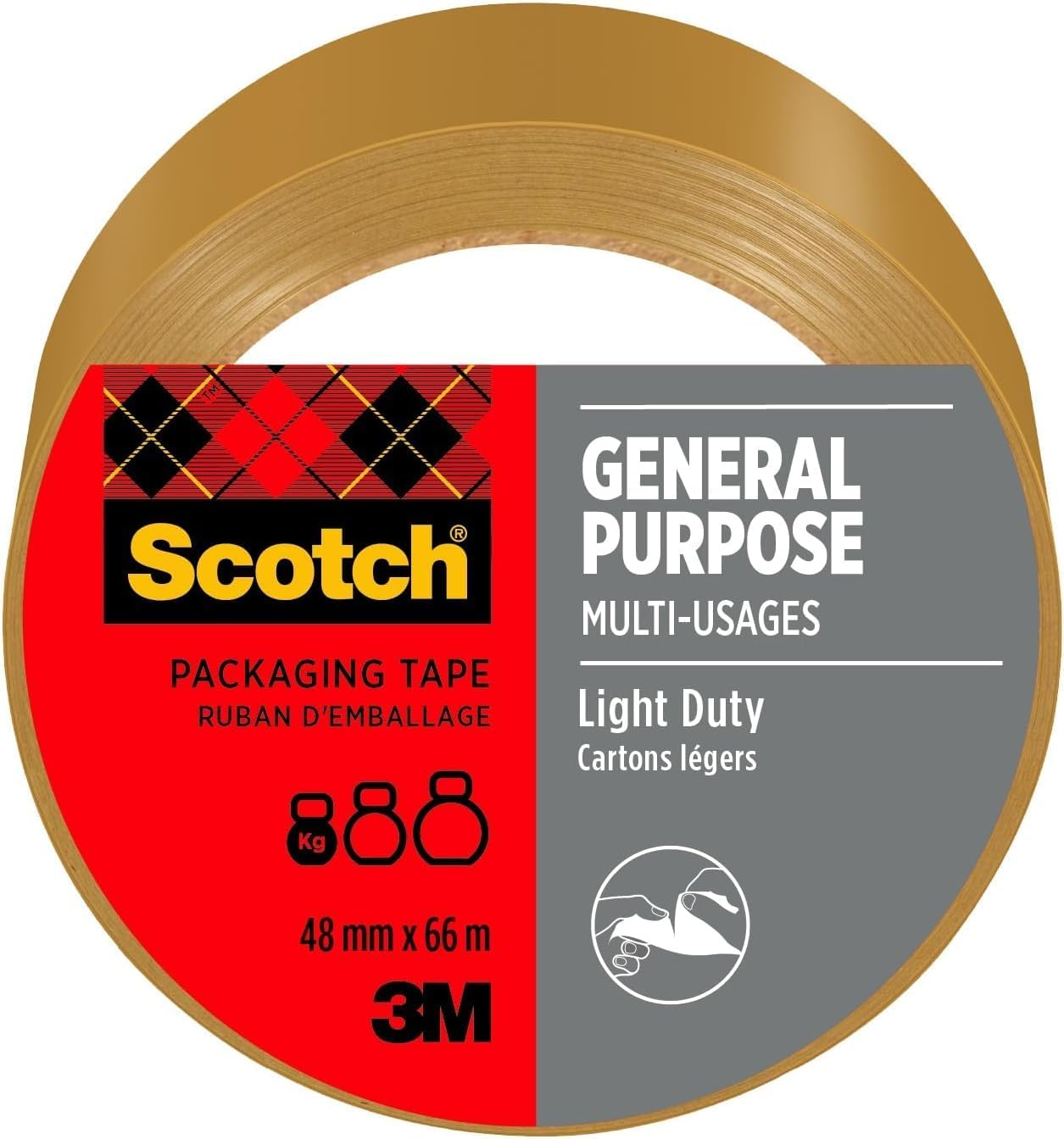 Scotch Secure Seal Packaging Tape Brown 50 Mm X 50 M 1 Roll/Pack - Ideal for Packing Boxes and Parcels, Packaging May Vary
