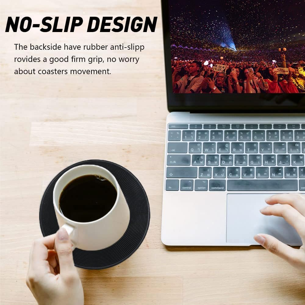 12 PCS Music Coasters, Funny Retro Vinyl Record Coasters for Home Bar Cafes, Creative Drink Coasters Set for Music Lovers, Colorful Insulation Pad, Tabletop Protection Decoration Coffee Coasters (6+6) image number 3