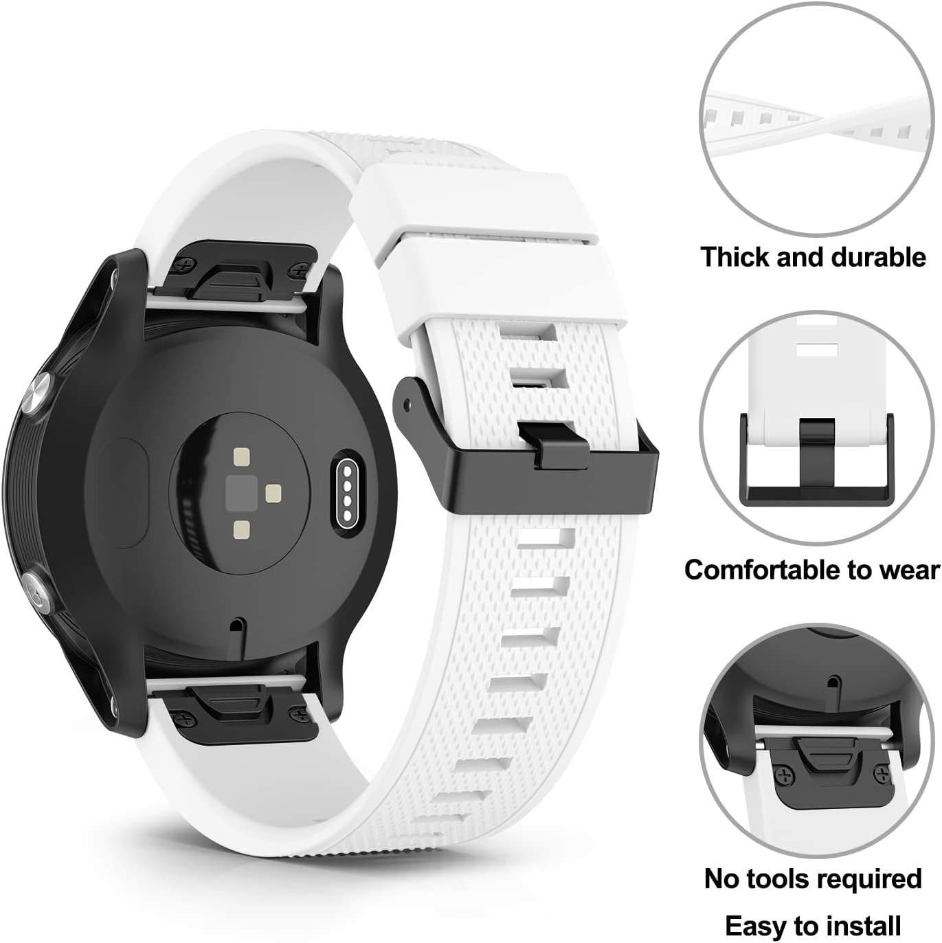 Quick Release Sport Bands for Garmin Fenix 7 Band/Fenix 6 Band/Garmin Forerunner 935 Band, 22Mm Silicone Breathable Replacement Strap for Garmin Fenix 7/Fenix 6/Approach S60/S62/Forerunner 955/945/935 image number 6