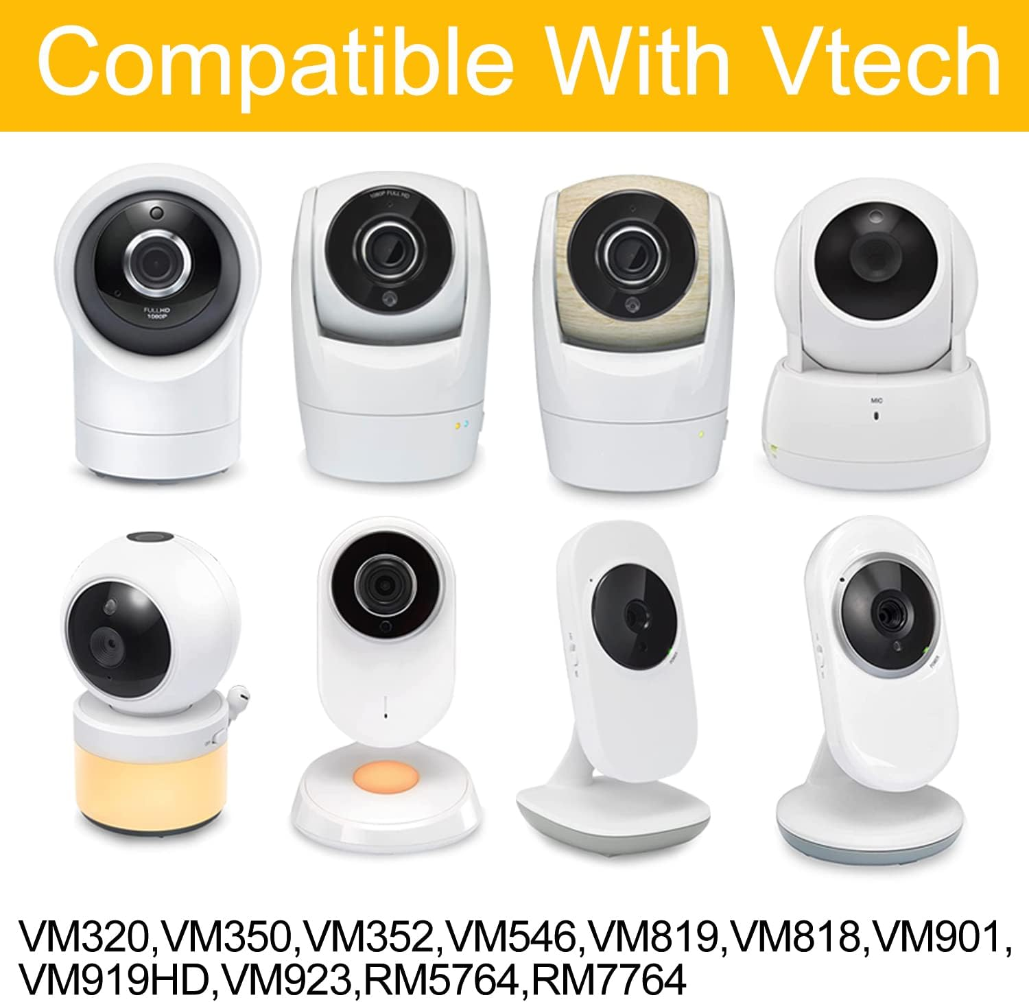 Itodos Baby Monitor Floor Stand Holder for Vtech VM901 and VM919HD Baby Monitor,Keep Baby Away from Touching,Strong and Heavy Metal Materials,More Safety, White, (165-AB) image number 6