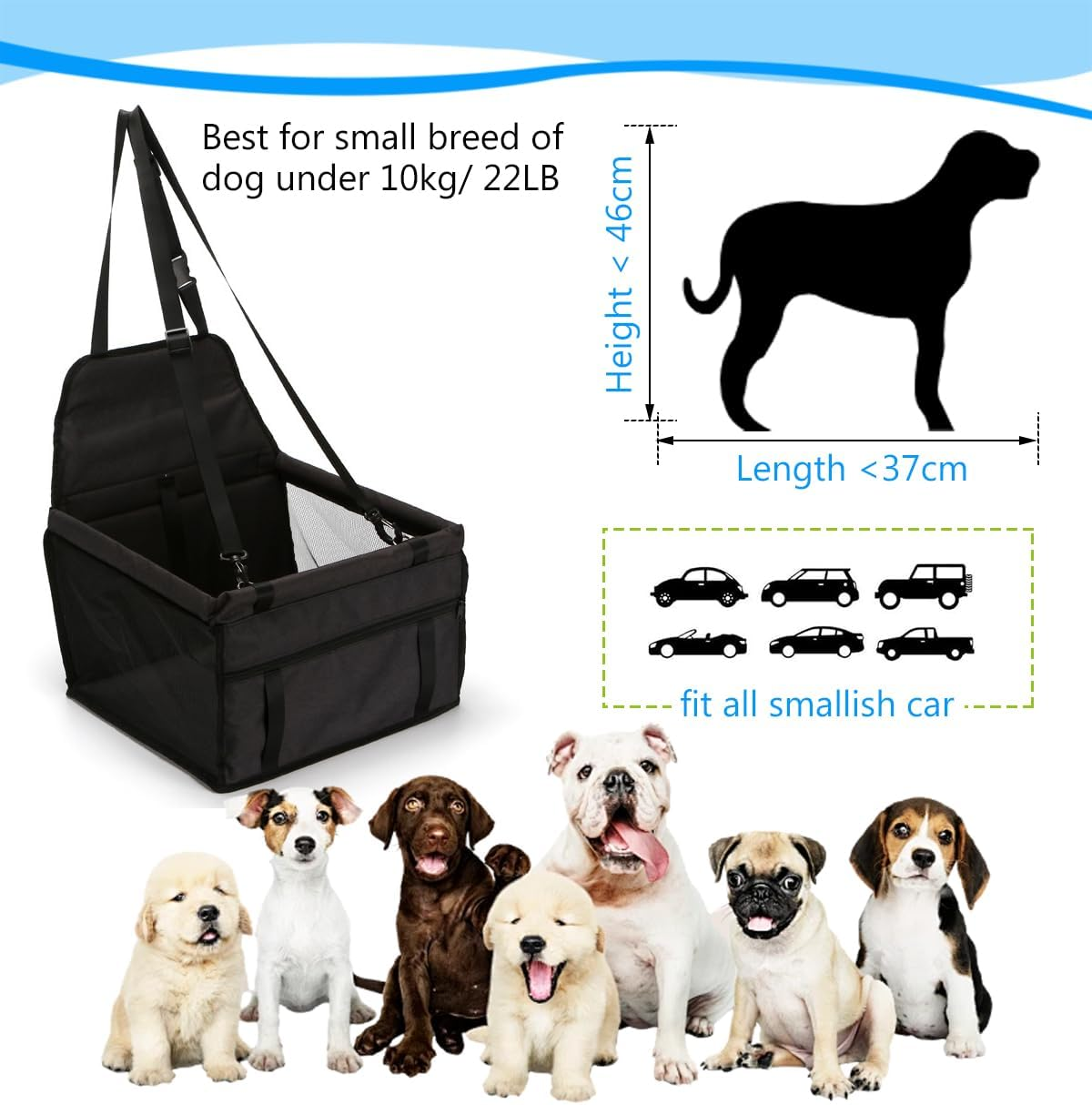 RUPEWA Dog Car Seat Covers Hard Bottom, for Car Back Seat Pet Car Seat Covers with Side Flaps & Dog Seat Belt, Scratchproof Pet Seat Cover for Cars, Trucks, Suvs, Black image number 5