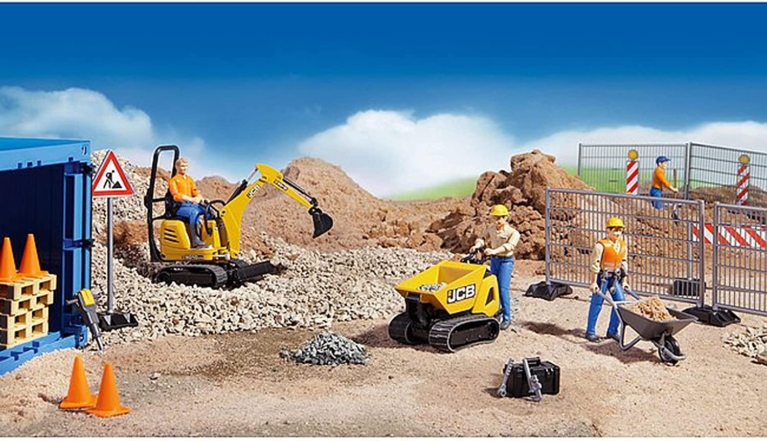 Bruder Construction Accessories Fencing & Hazard Signs Set Kids/Child Toy 3-6Y