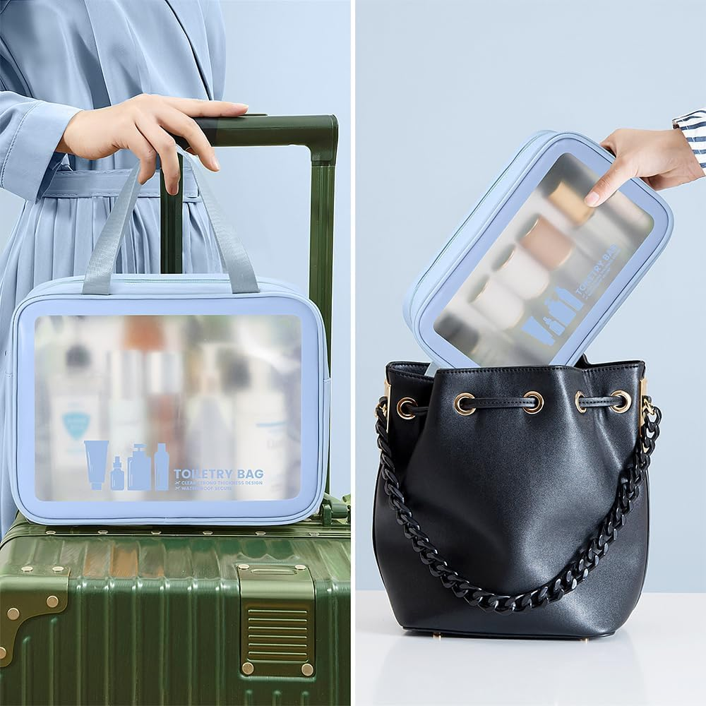 MAANGE Toiletry Bag for Women Men, Translucent Waterproof Makeup Cosmetic Bag Travel Organizer for Accessories, Toiletries image number 6