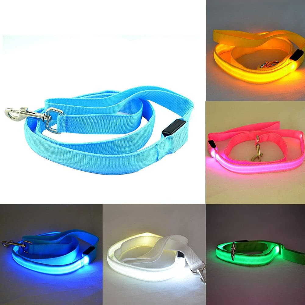 Led Dog Leash, Luminous USB Charging Led Dog Leash Accessories Lead Strip Glowing Light up Led Dog Leash(Blue) image number 4