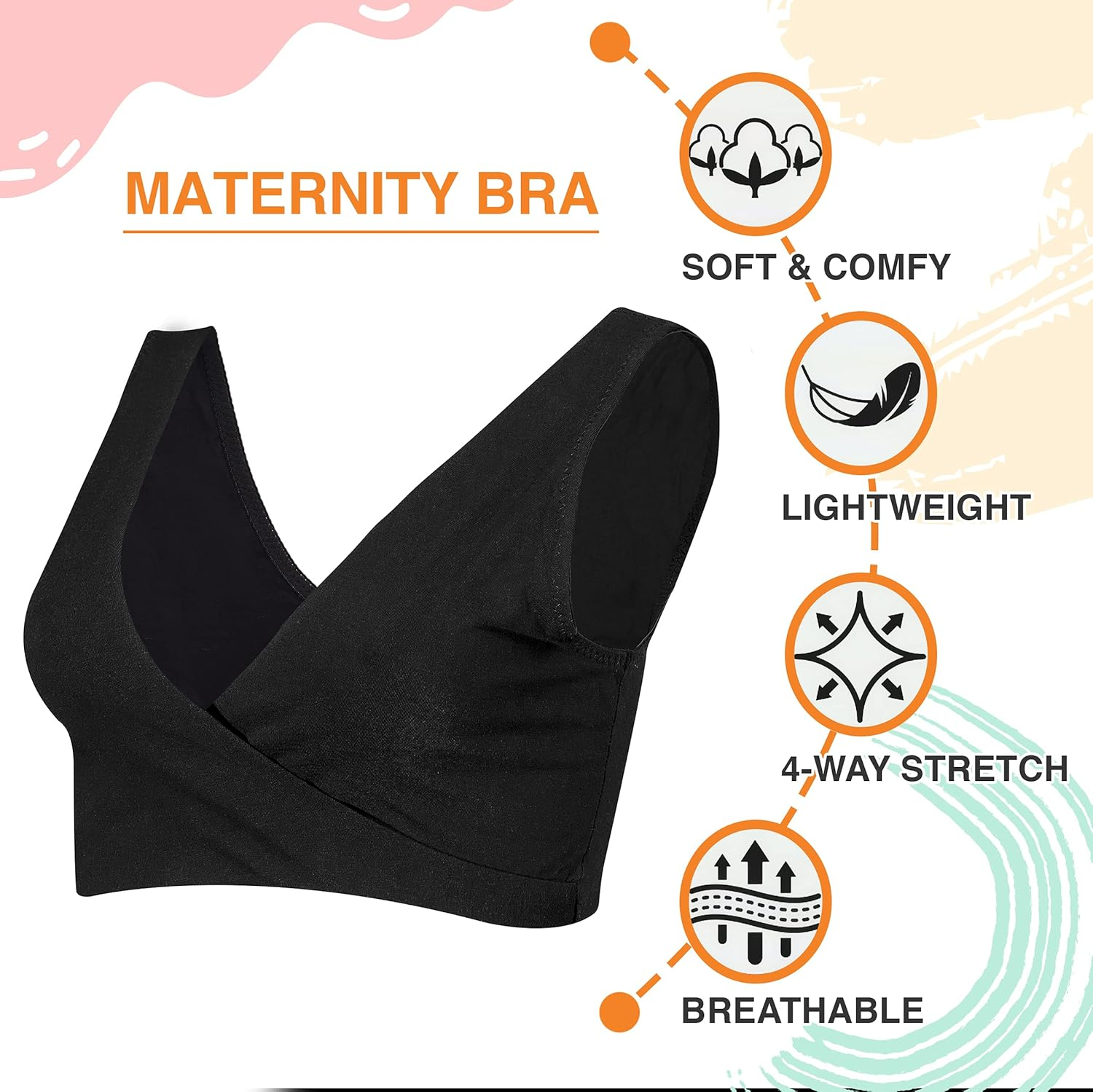Lamaze Maternity Cotton Spandex Sleep Bra for Nursing and Maternity image number 4
