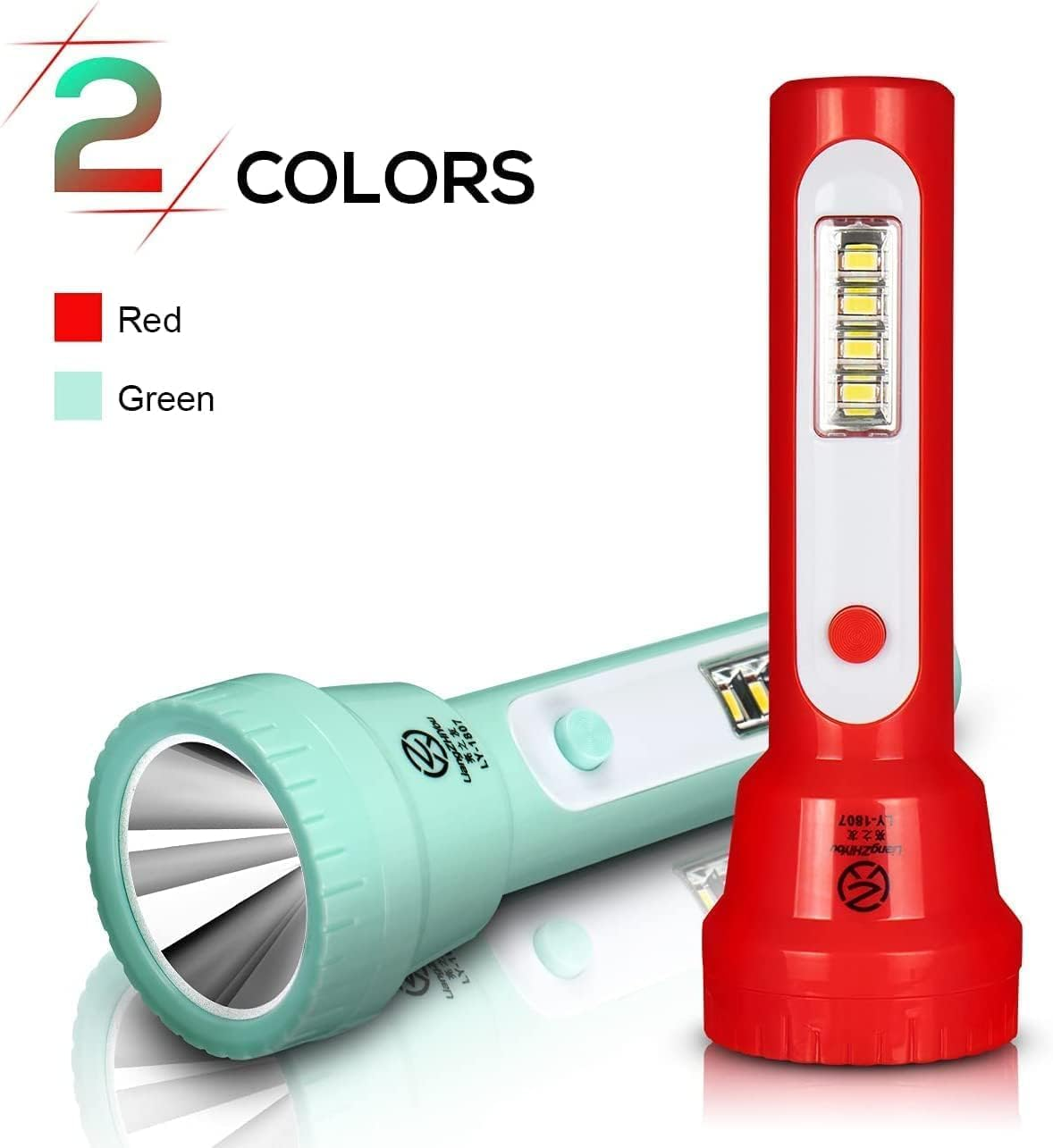 2 Pack Rechargeable Kids Flashlight,Portable Flashlight with COB Led,Lightweight and Bright Flashlights for Kids EDC Flashlight for Toddler School Children'S Kids Camping(Middle) image number 2