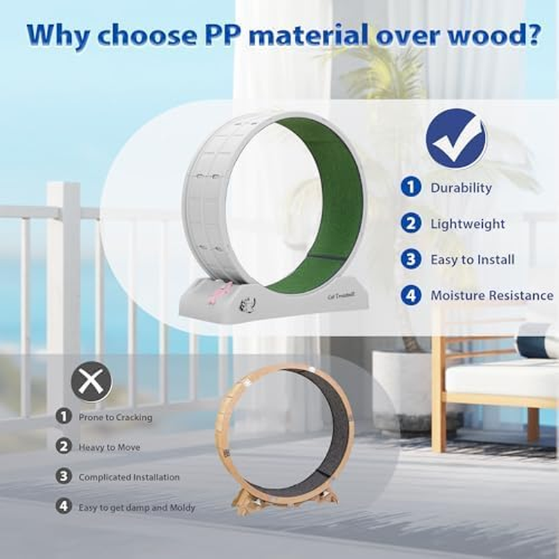 Cat Wheel Exerciser Cat Treadmill Cat Wheels for Indoor Cats Exercise Wheel Indoor Cat Running Wheels for Indoor Cats Grey image number 6