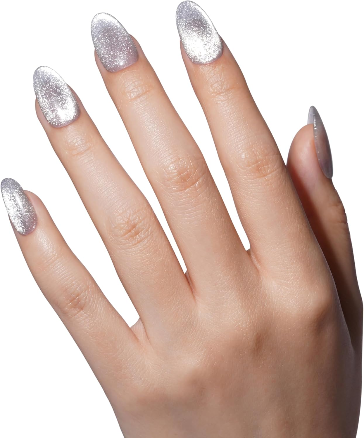 BLUESKY Silver Cat Eye Gel Nail Polish,Glitter Cat Eye Gel Polish for Nail Art Beginners DIY Cat Eye Nails at Home,Silver Magnetic Gel Polish Needs to Cure under UV/LED Lamp (10Ml/0.33 Oz) image number 1