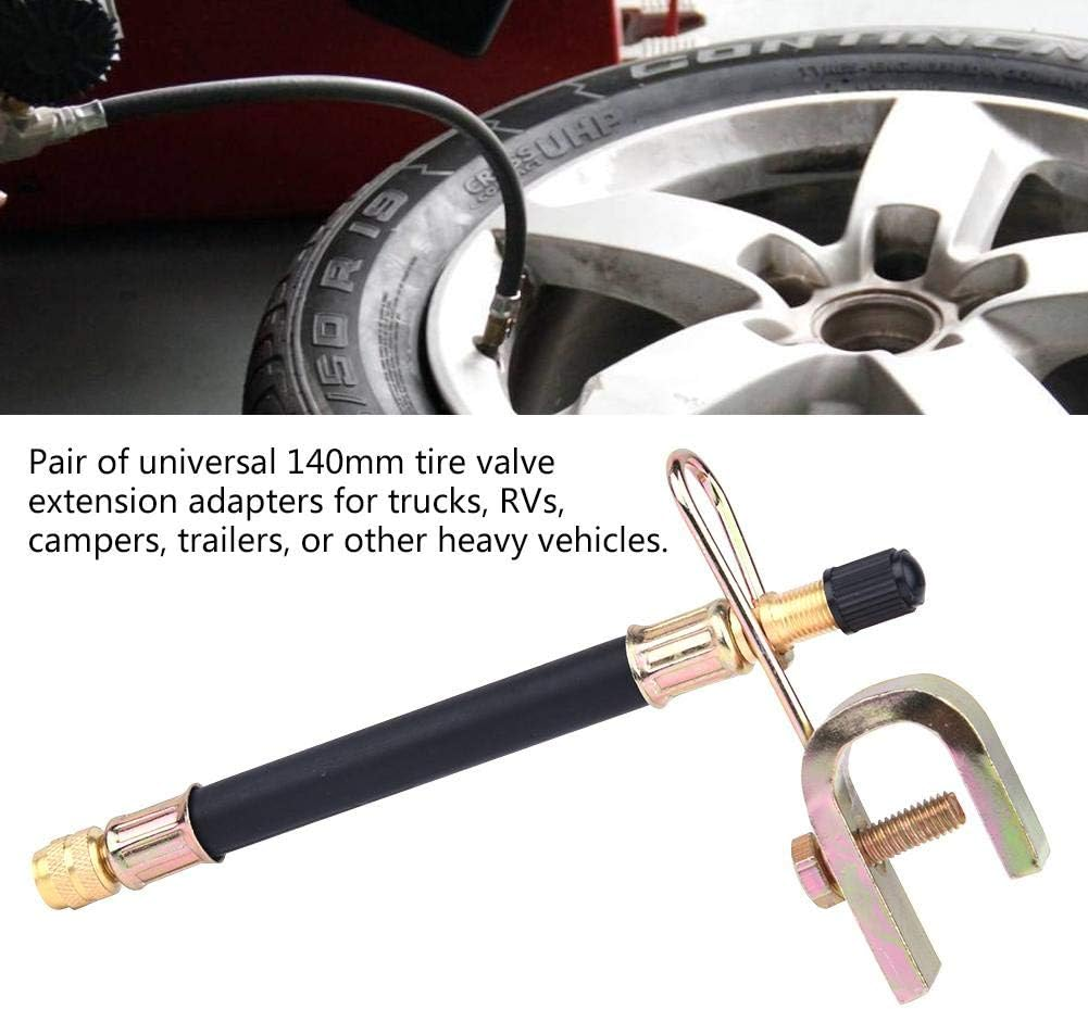 Tyre Valve Extension Adapter, 4 X 140 Mm Flexible Tyre Valve Extension Tyre Wheel Truck Transit Adapter + Clamps image number 1