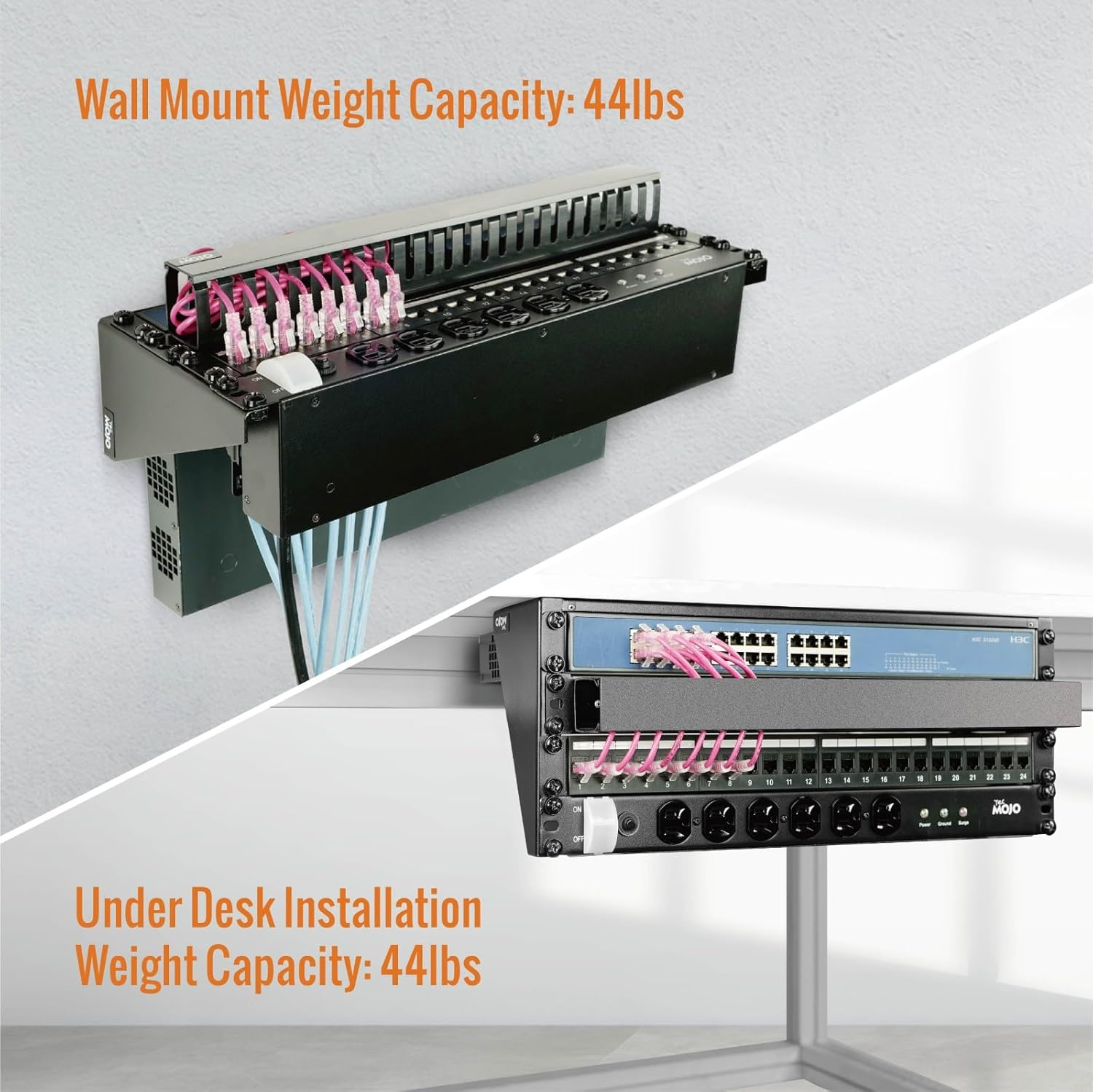 Tecmojo 1U Vertical Wall Mount Rack, Foldable Wall Mount Patch Panel Bracket, Server Rack, 20Kg Capacity for 19'' Server, Network and Data Equipments image number 3