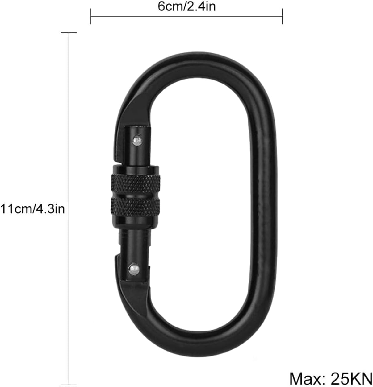 Heavy Duty Carabiner Clip Climbing Carabiner,25Kn,Hook with Screwgate Multipurpose for Climbing, Rigging, Ropes, Hammocks(O Shape) image number 1