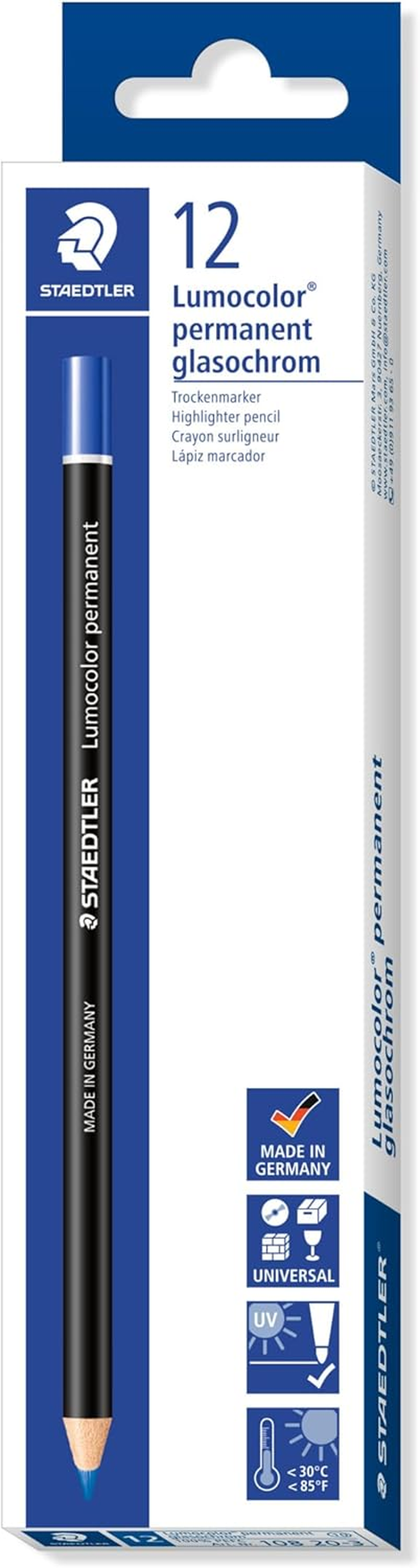 Staedtler Glasochrom 108 Pencils, White (Pack of 12)
