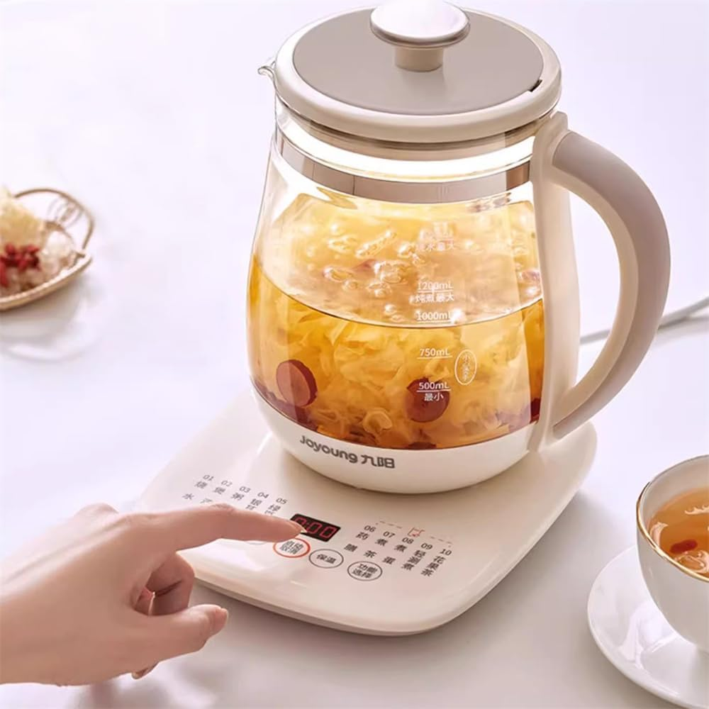 Household Electric Kettle Multifunction Health Kettle Boiling Water Cooking Flower Tea Dessert Soup 1.5L for Home Use with Tea Filter JOYOUNG-WY345